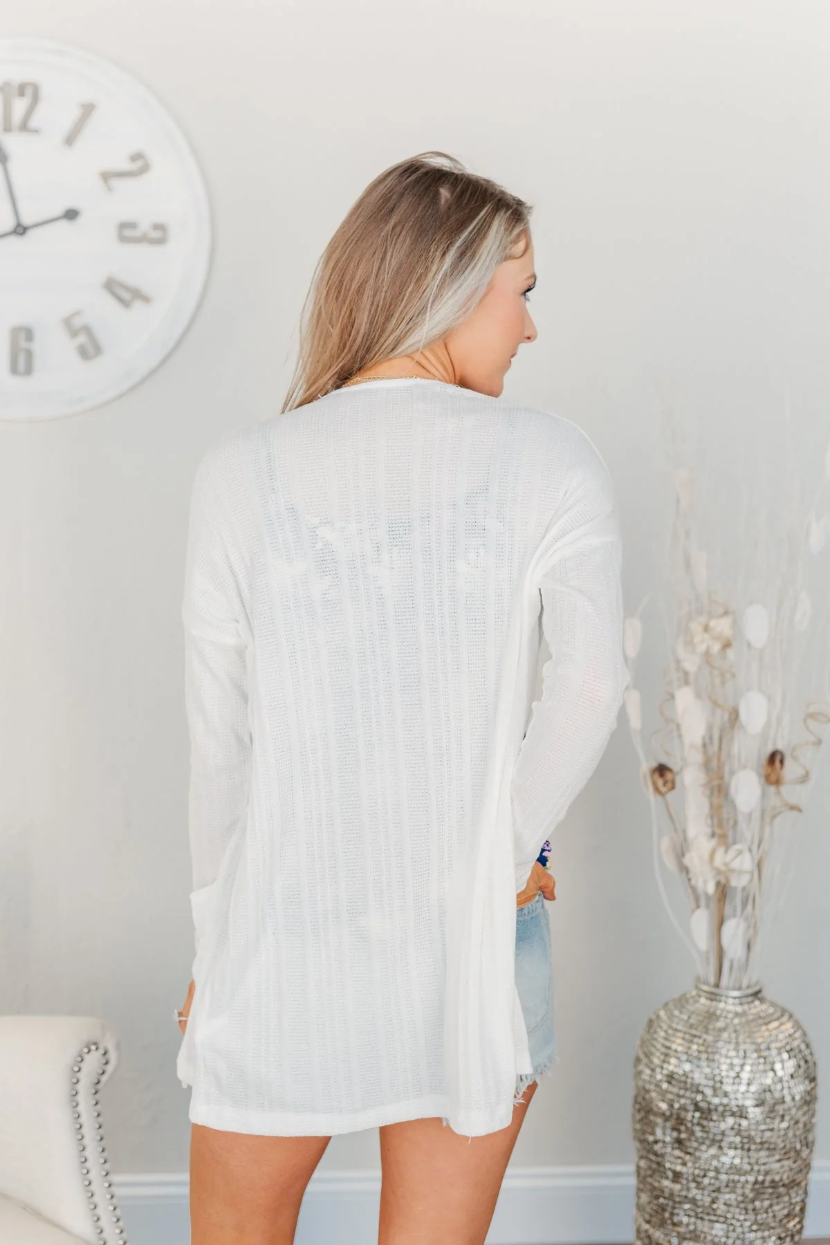 Along For The Adventure Open Knit Cardigan- Ivory - Image 17