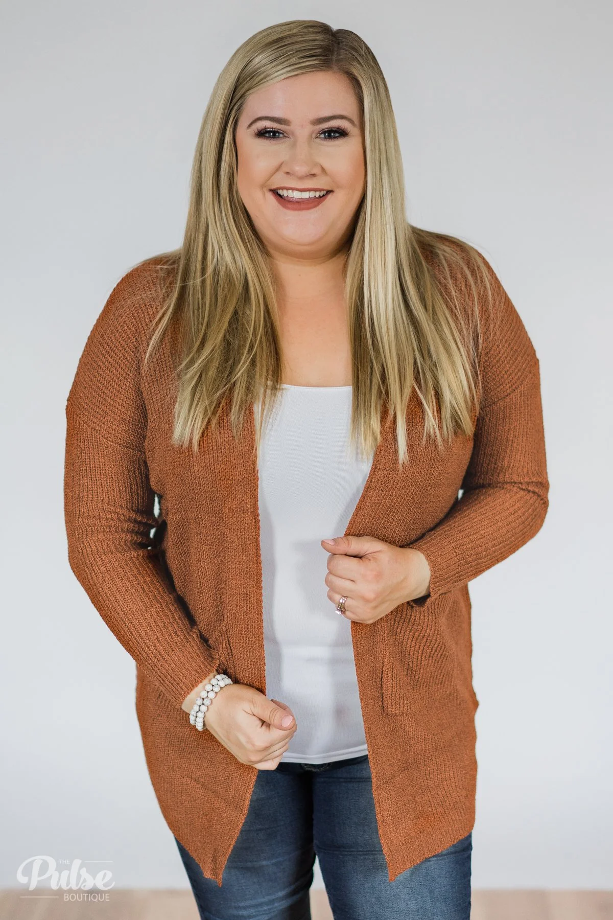 Along for the Ride Knitted Cardigan- Burnt Orange