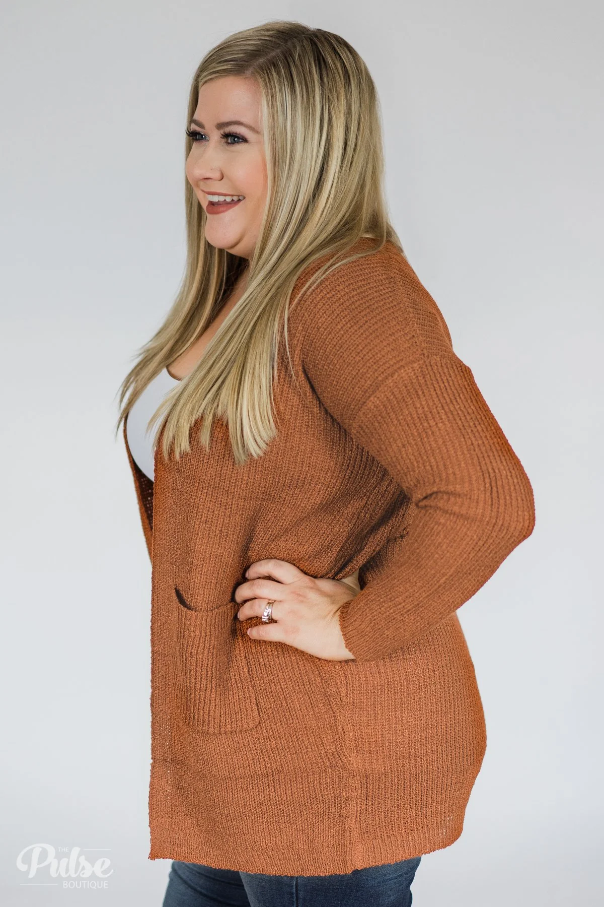 Along for the Ride Knitted Cardigan- Burnt Orange - Image 11