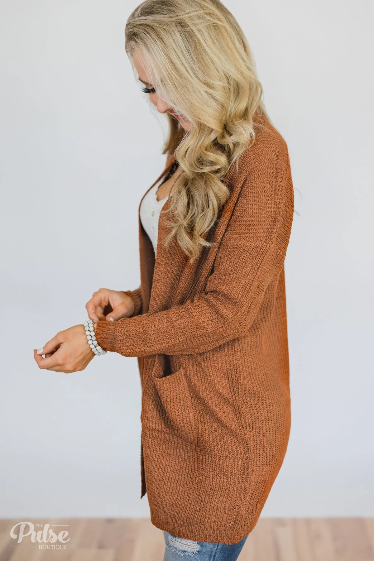 Along for the Ride Knitted Cardigan- Burnt Orange - Image 6