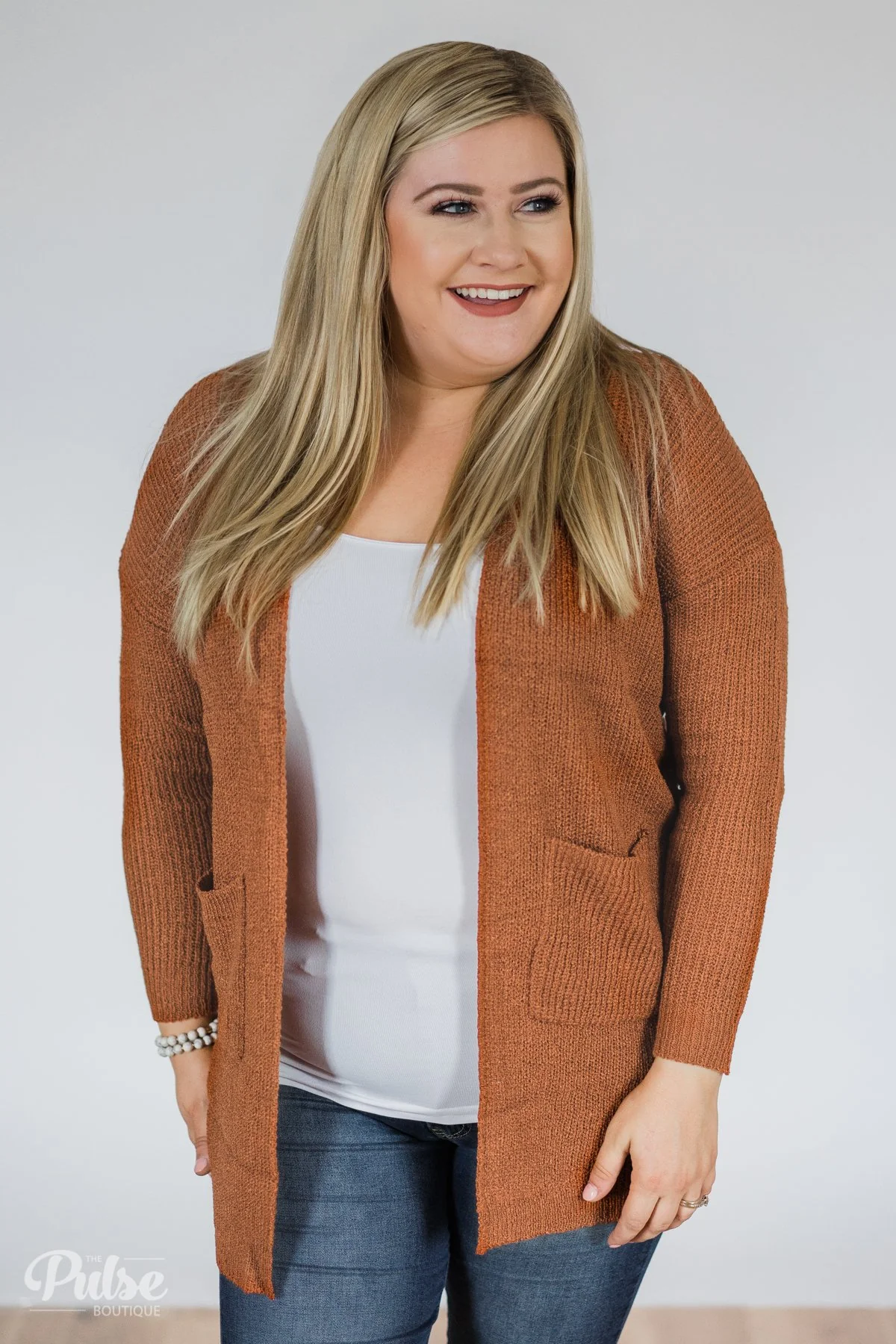 Along for the Ride Knitted Cardigan- Burnt Orange - Image 9