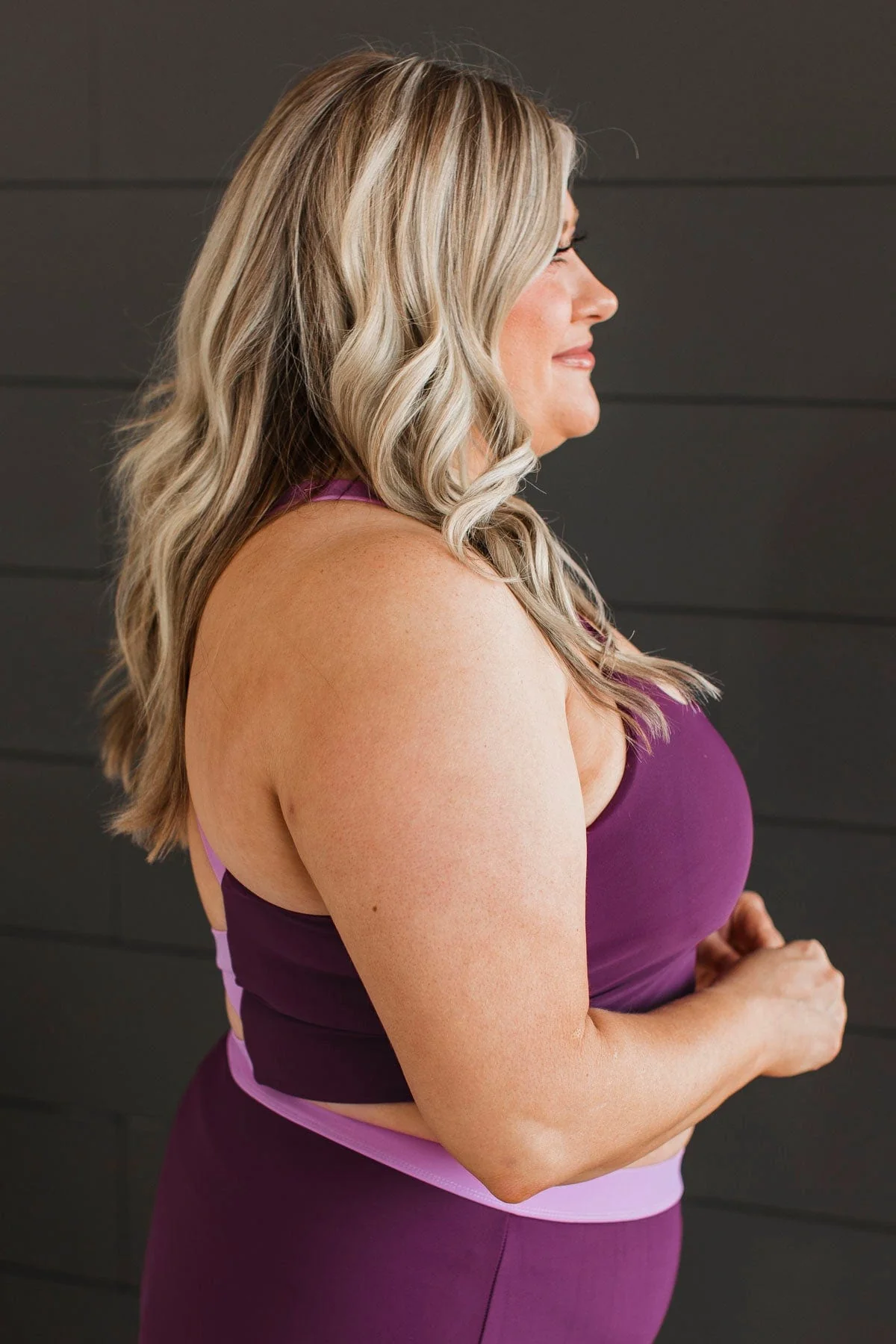 Along The Boardwalk Swim Top- Plum & Lavender - Image 6