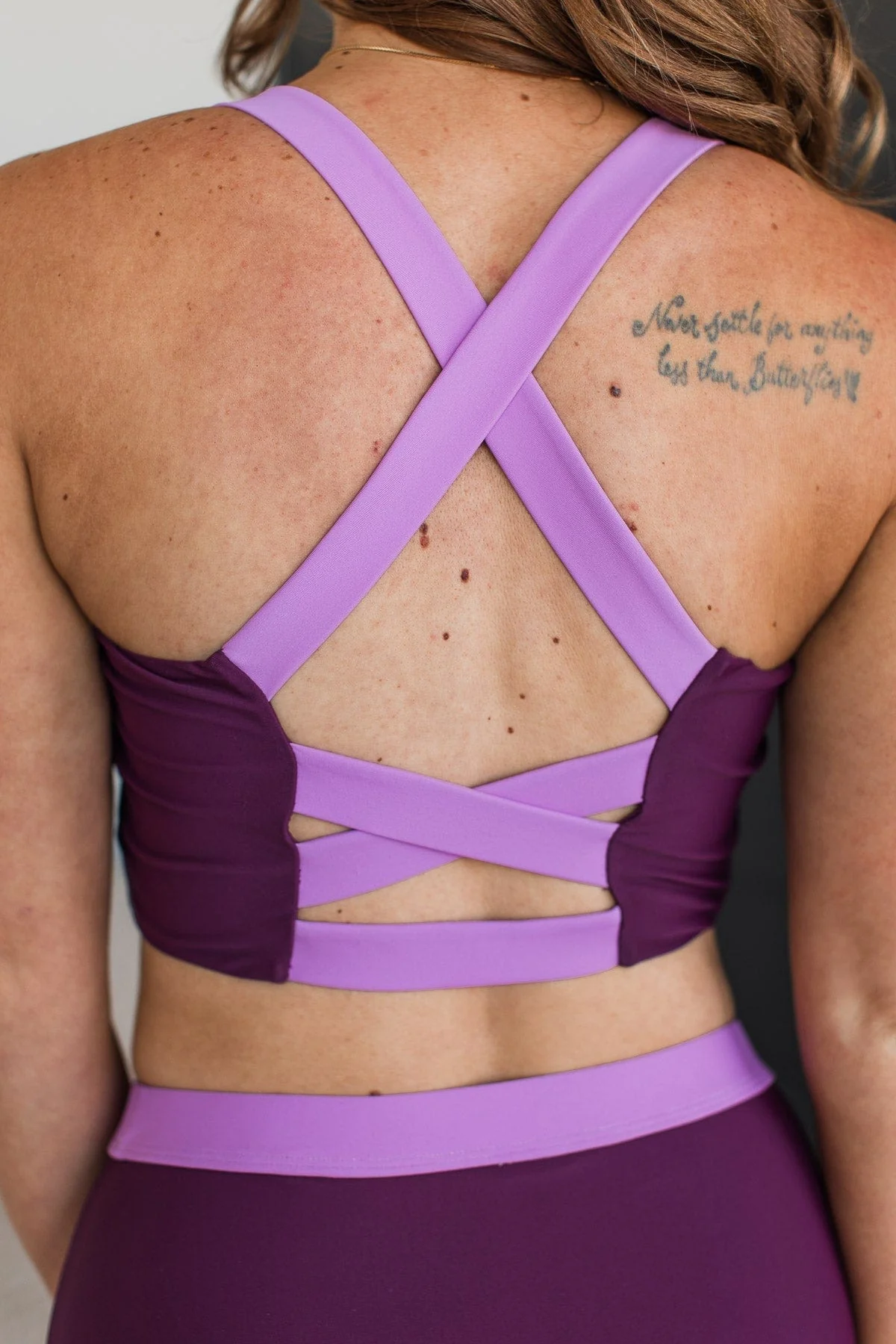 Along The Boardwalk Swim Top- Plum & Lavender - Image 7