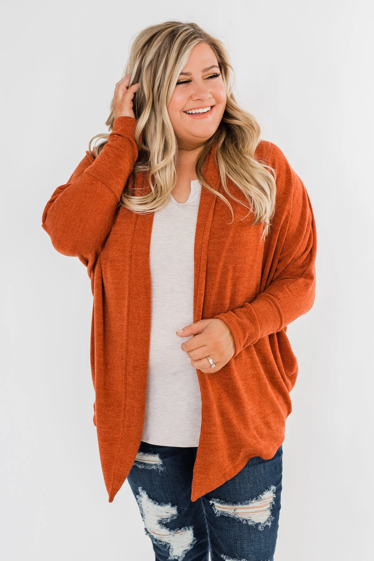Along We Go Dolman Cardigan- Rust - Image 6