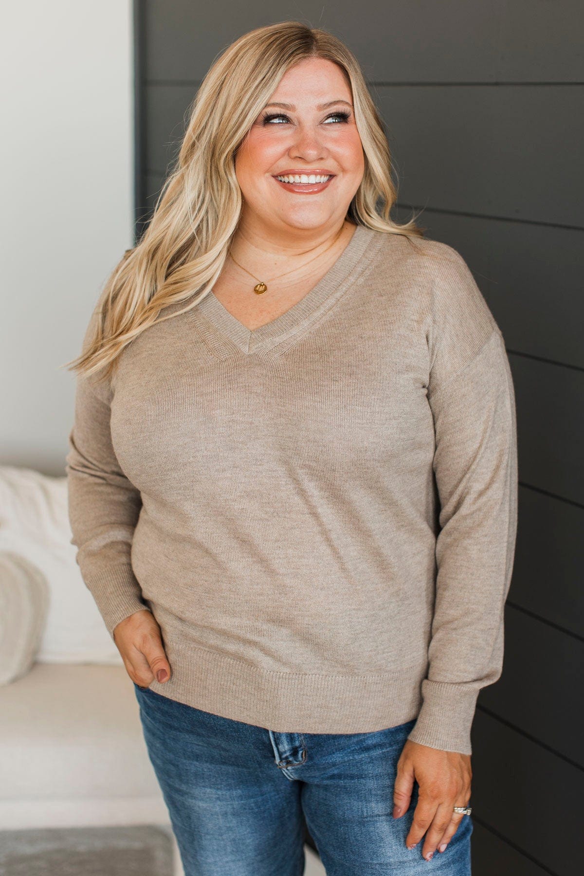 Already In Love Knit Sweater- Taupe - Image 2