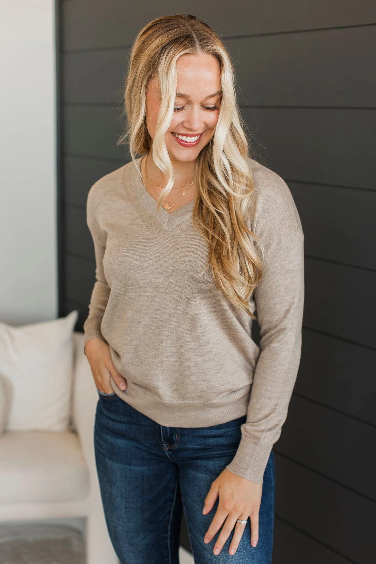 Already In Love Knit Sweater- Taupe - Image 3