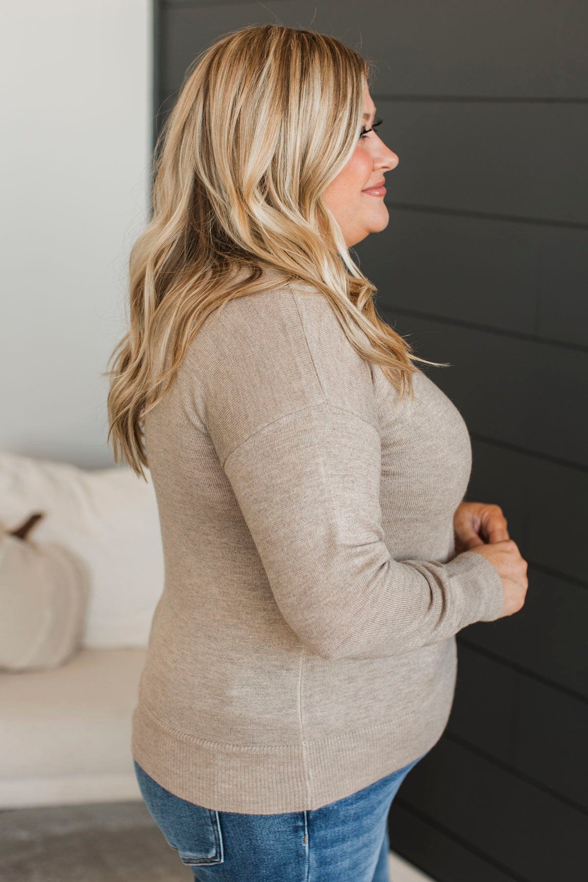 Already In Love Knit Sweater- Taupe - Image 5