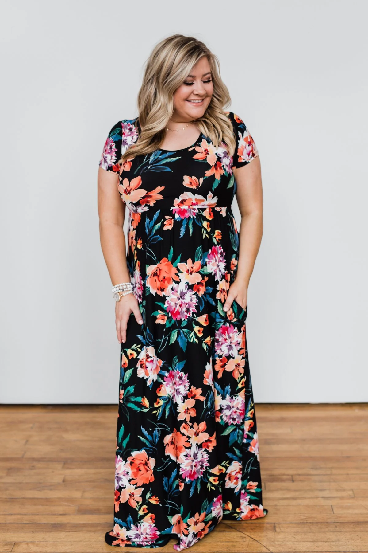 Alright By Me Floral Maxi Dress- Black - Image 7