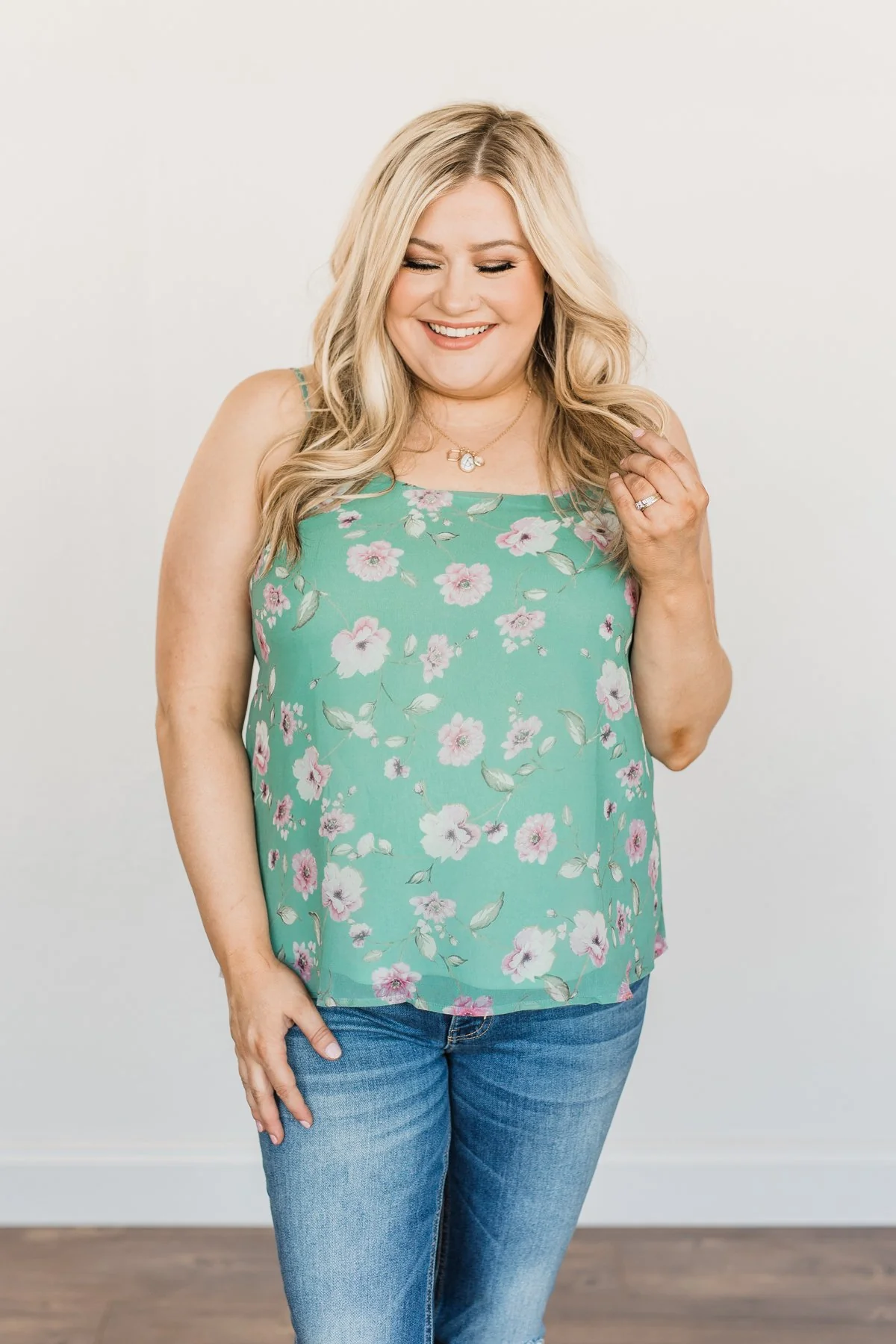 Always About You Floral Tank Top- Mint Blue - Image 2