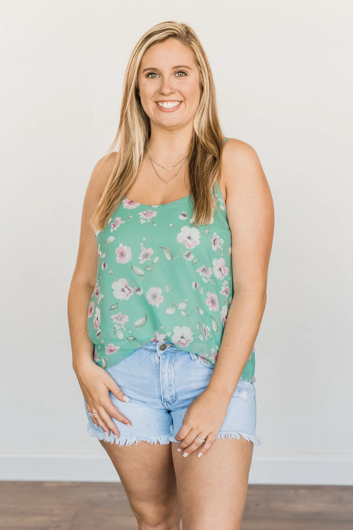 Always About You Floral Tank Top- Mint Blue - Image 6