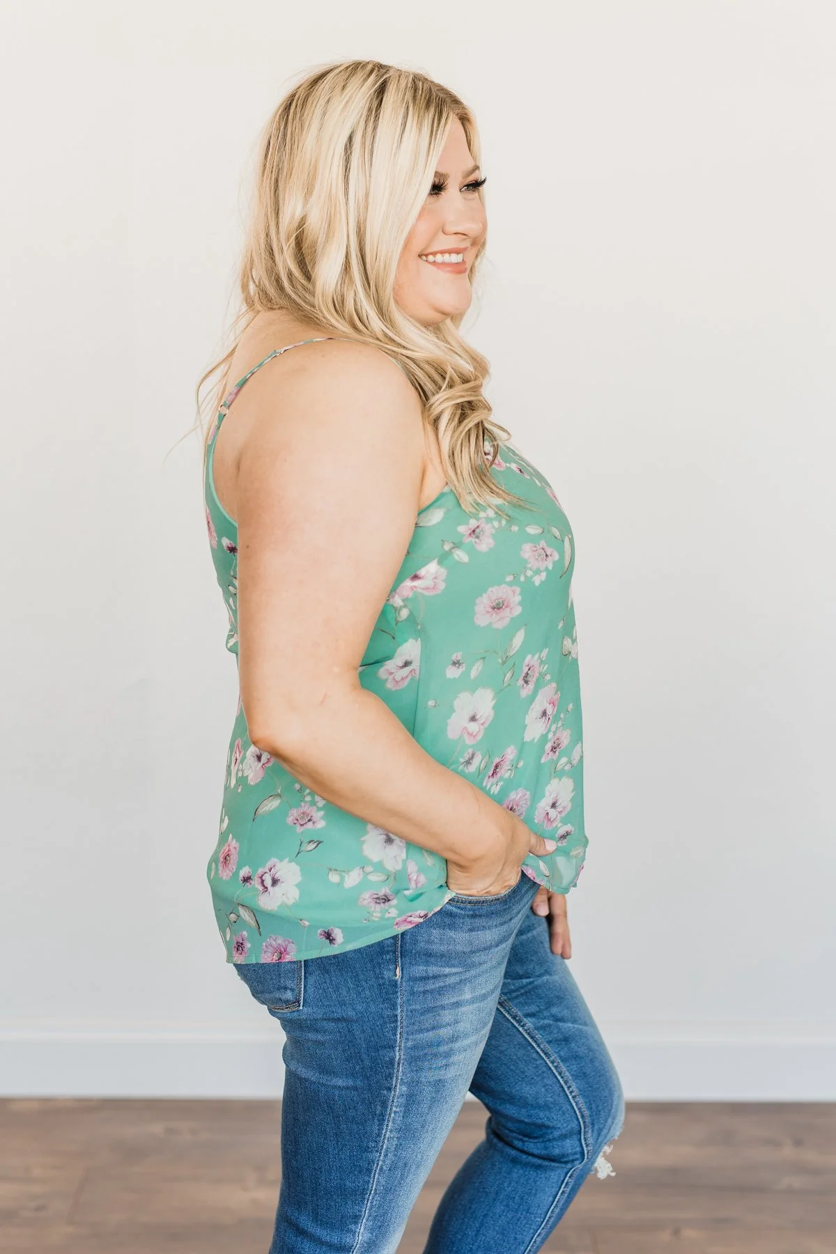 Always About You Floral Tank Top- Mint Blue - Image 8
