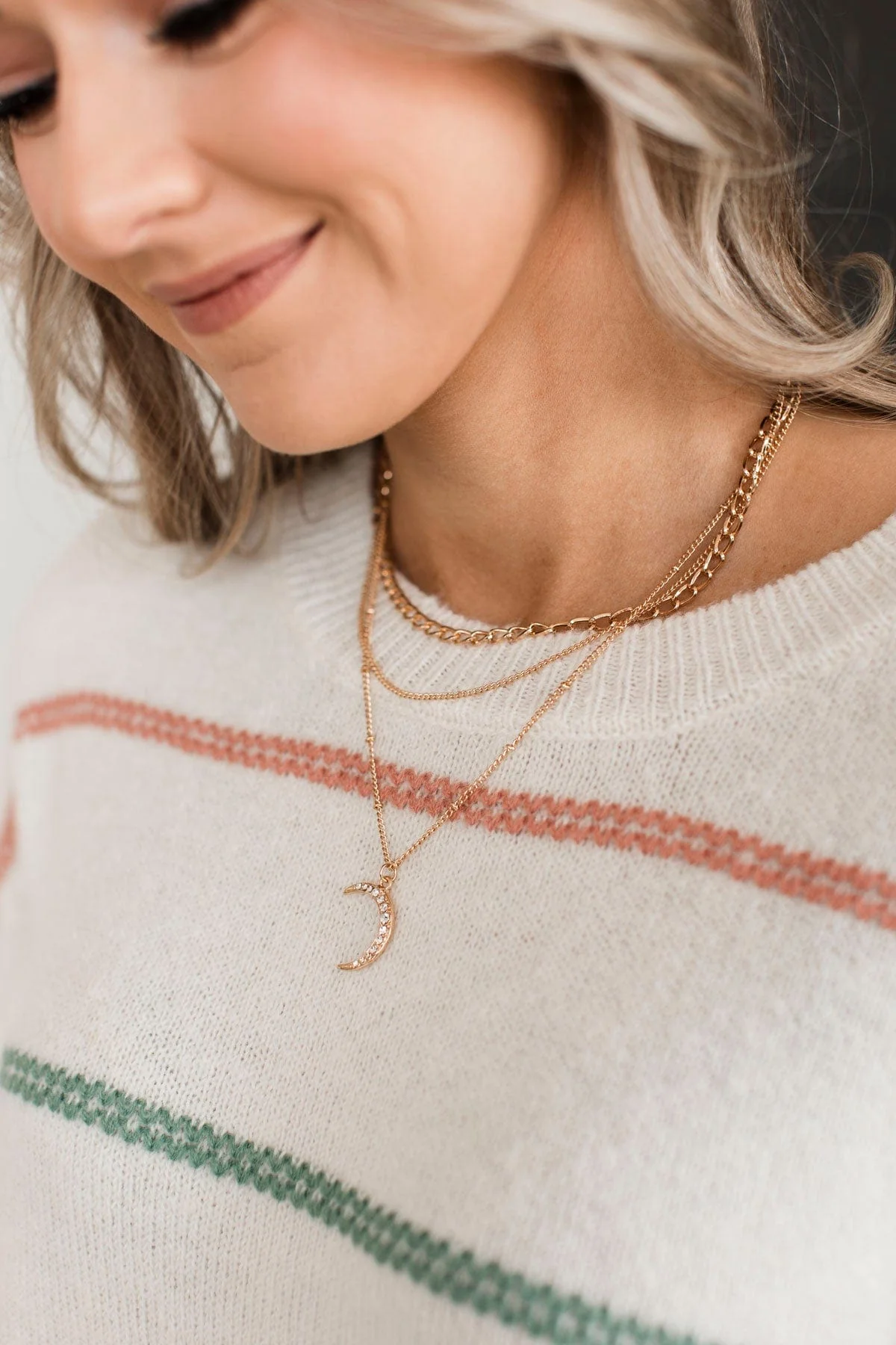Always Charming 3-Tier Necklace- Gold