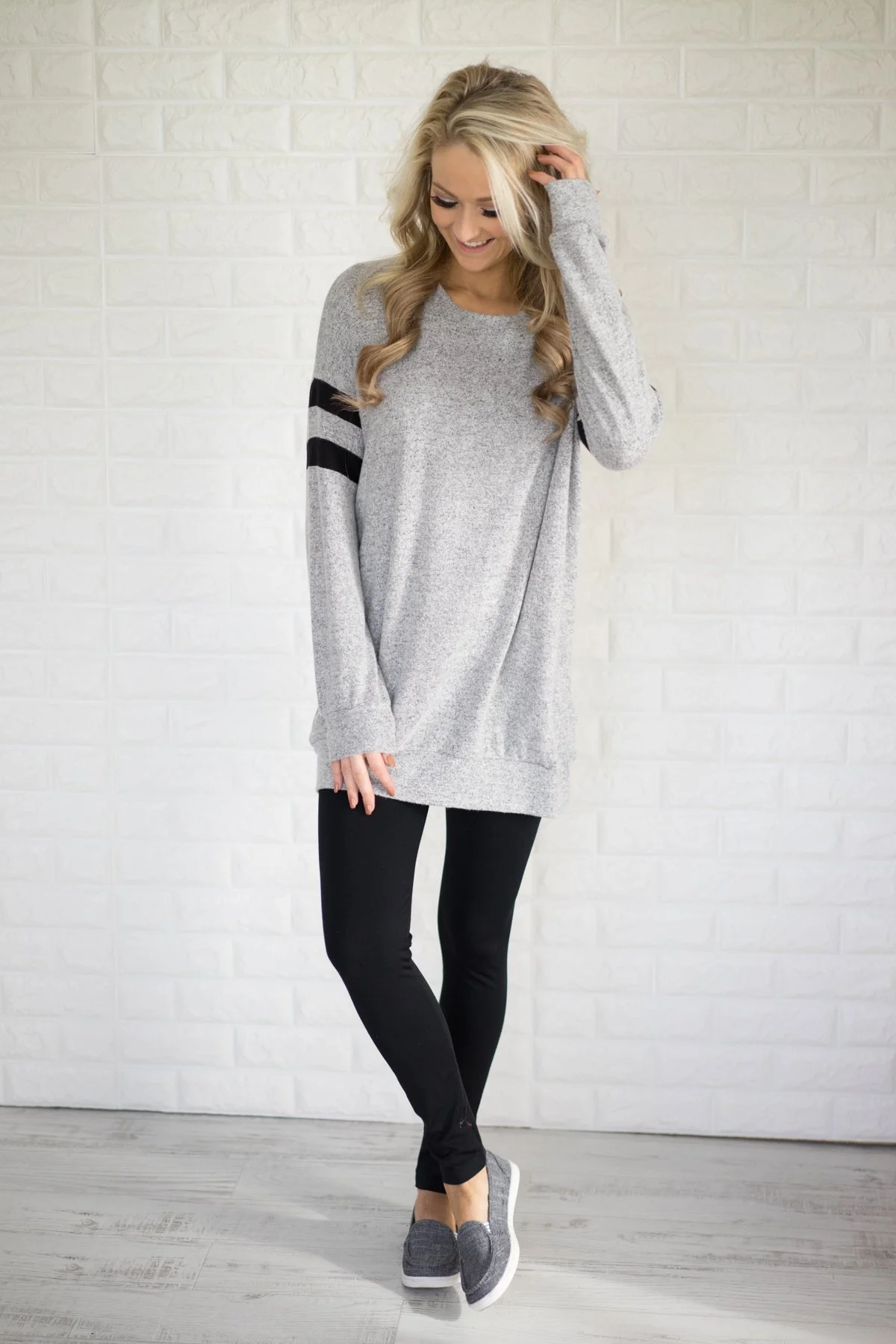 Always Cherished Heather Grey Top - Image 2
