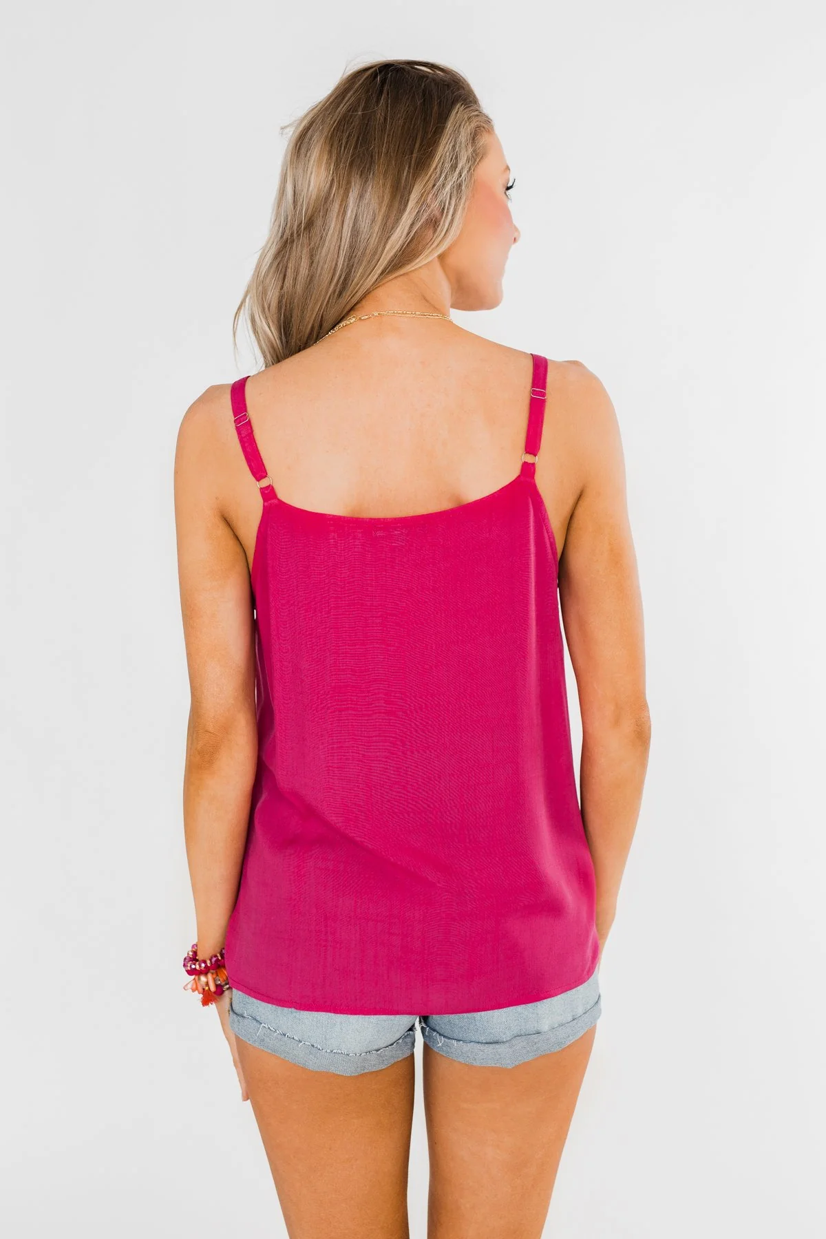 Always Choose You Button Tank Top- Dark Fuchsia - Image 11