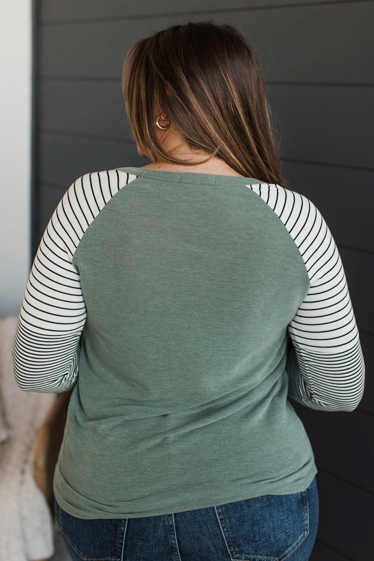 Always Compelling Color Block Top- Olive - Image 7