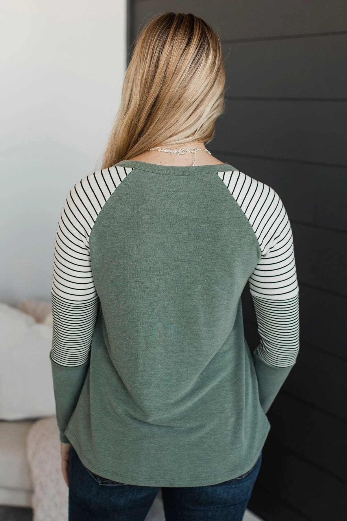 Always Compelling Color Block Top- Olive - Image 8