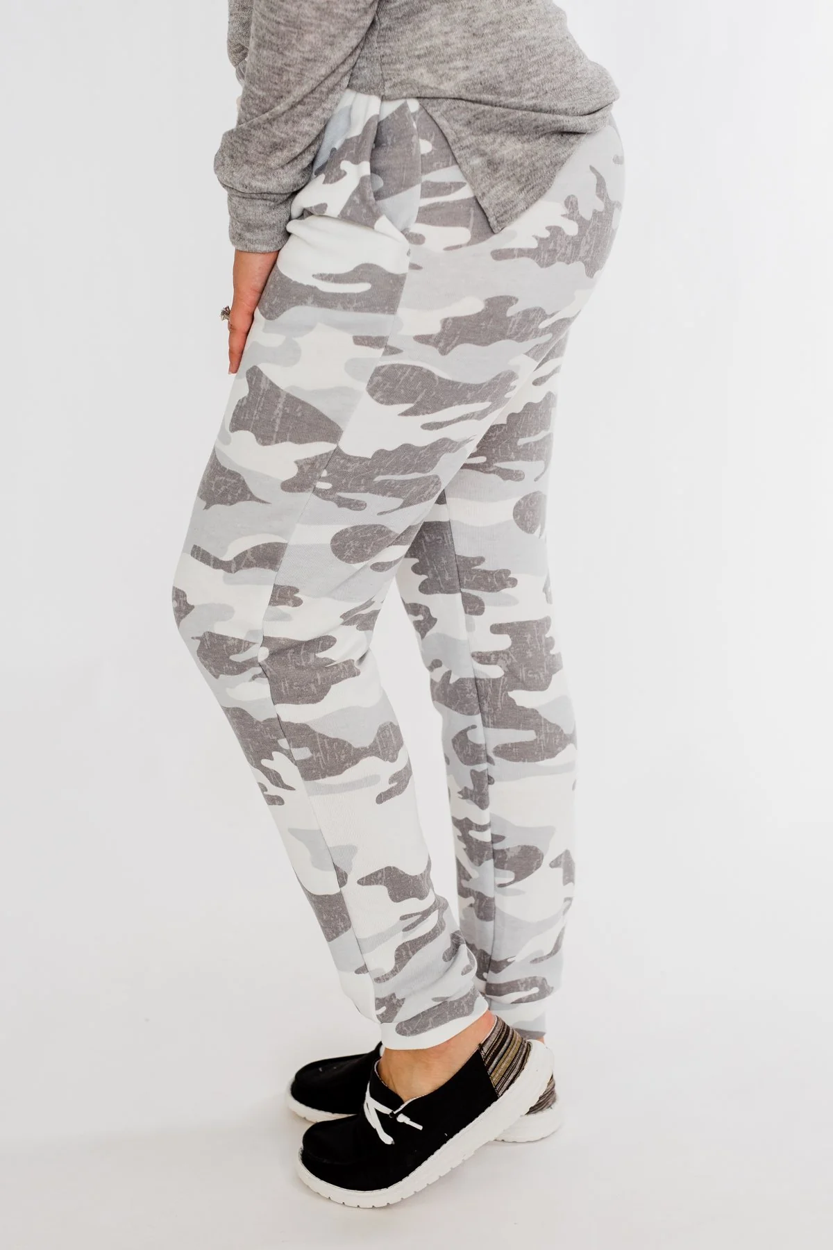 Always Cozy Camo Drawstring Joggers- Grey Camo - Image 6