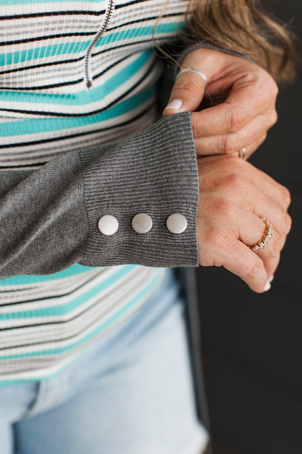 Always Impressive Knit Cardigan- Charcoal - Image 3