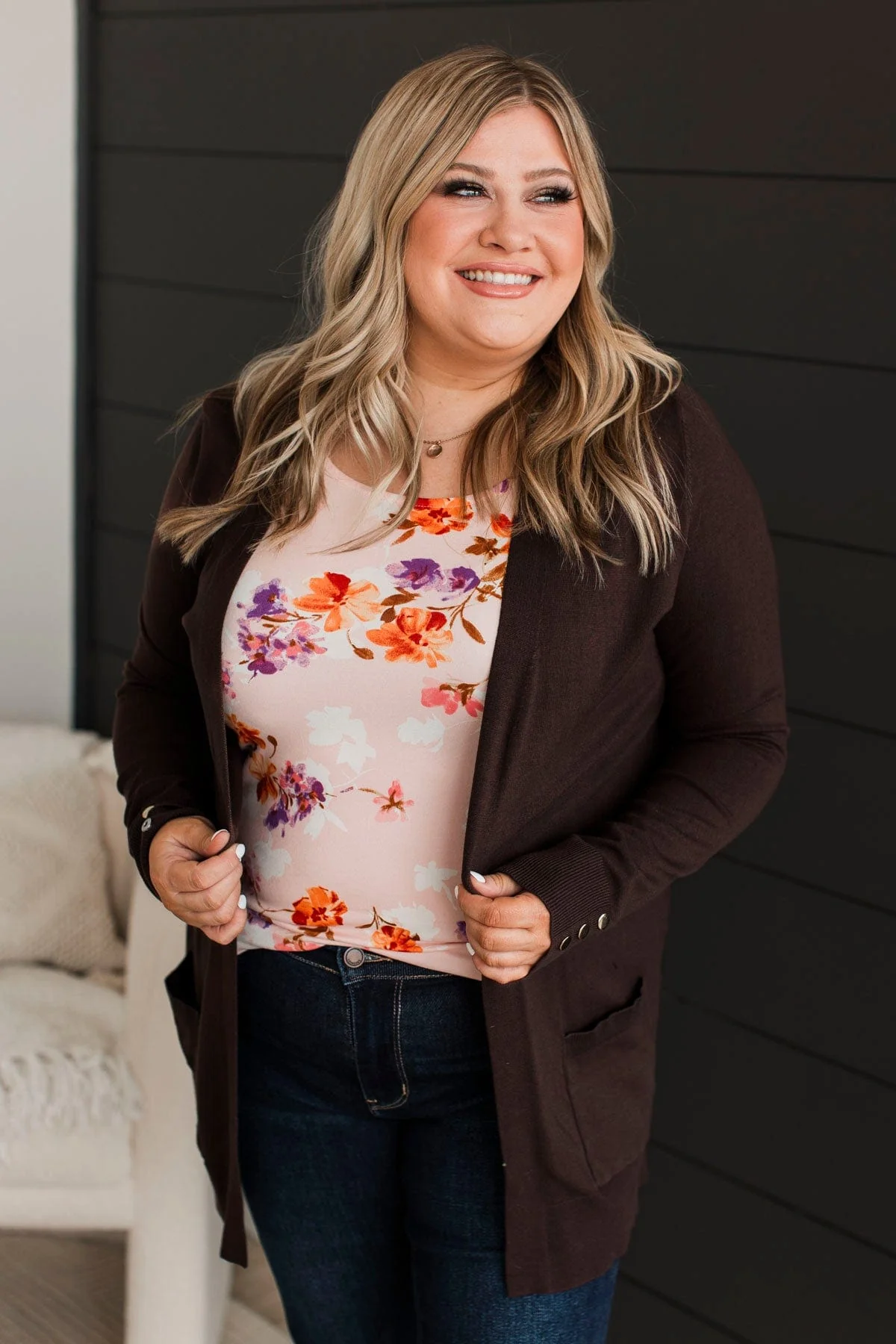 Always Impressive Knit Cardigan- Dark Brown - Image 4