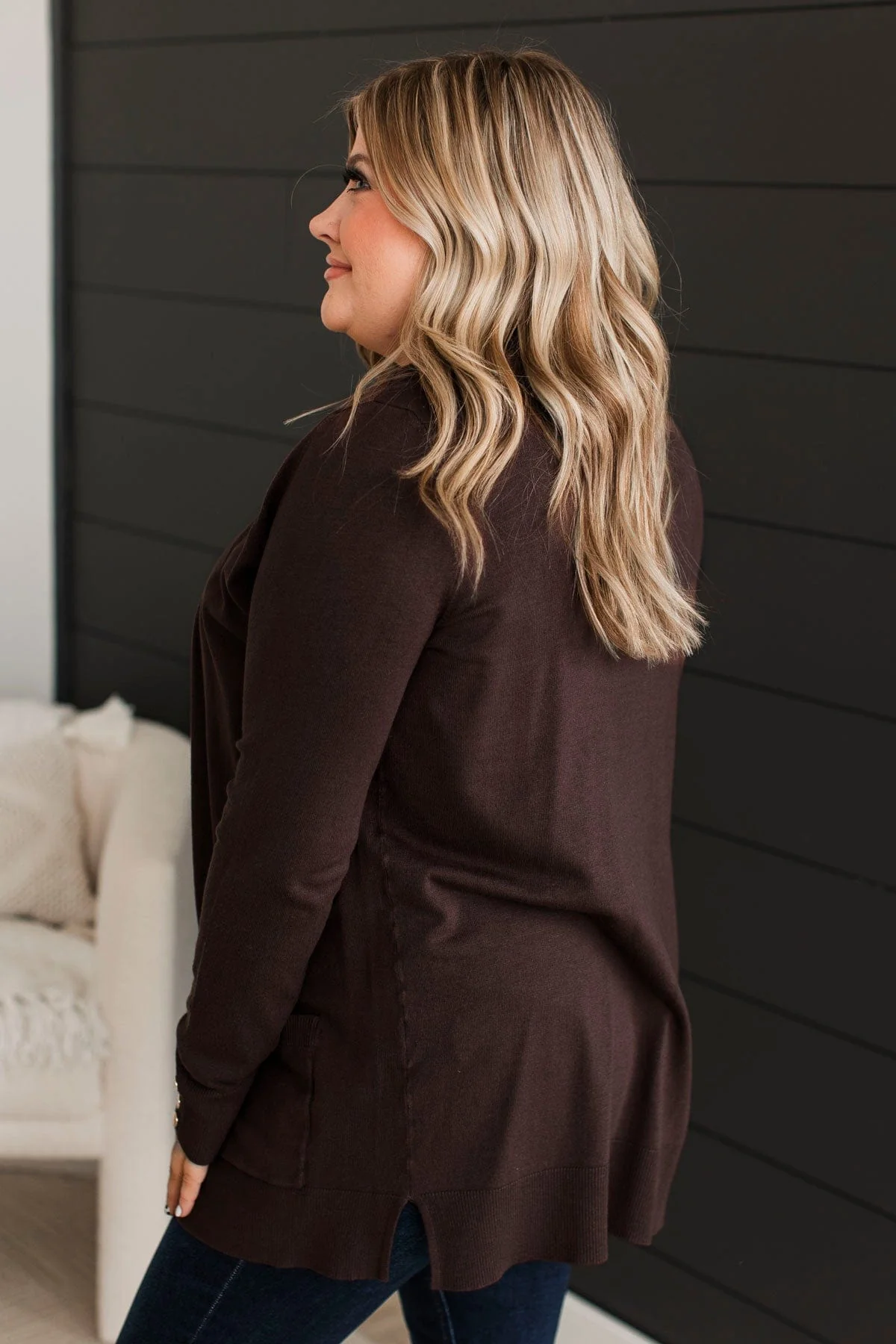 Always Impressive Knit Cardigan- Dark Brown - Image 6