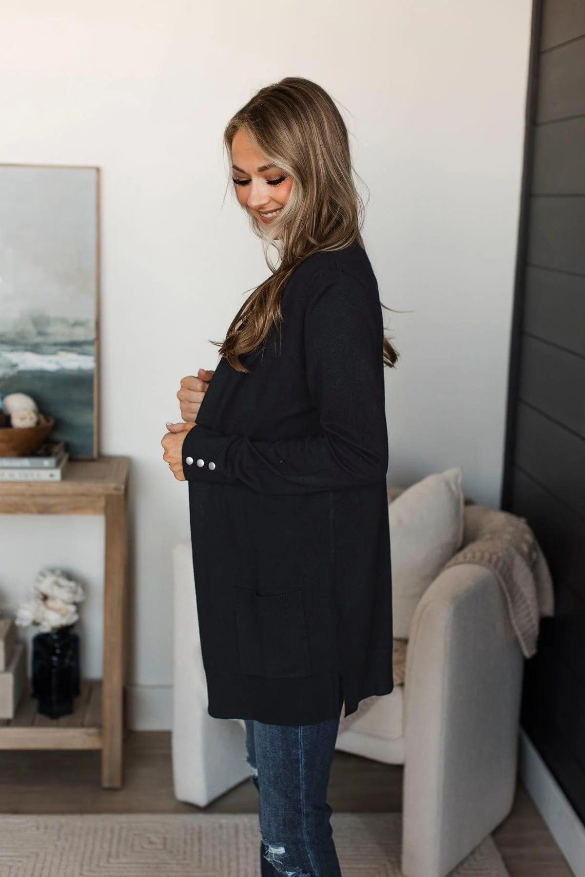 Always Impressive Knit Cardigan- Dark Navy - Image 6
