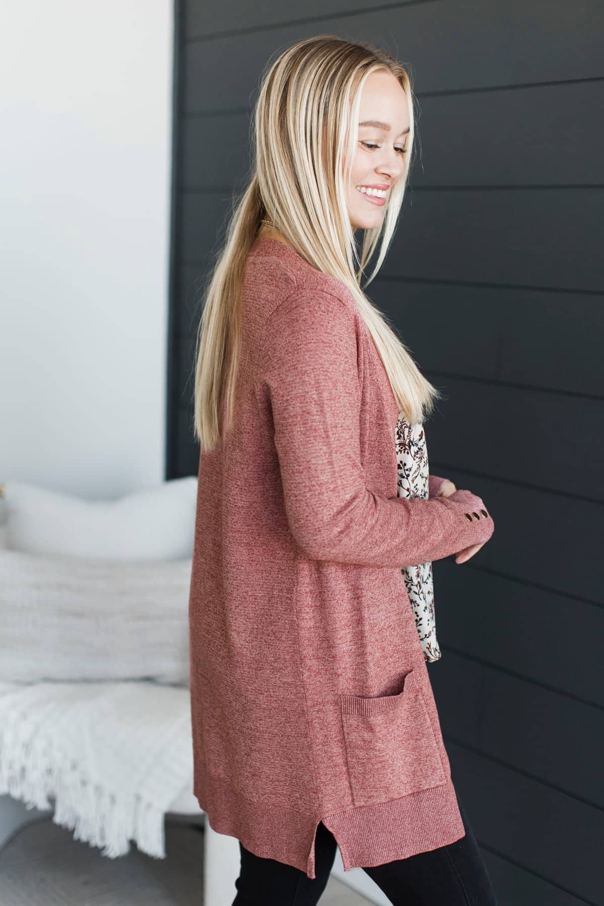 Always Impressive Knit Cardigan- Dusty Mauve - Image 4