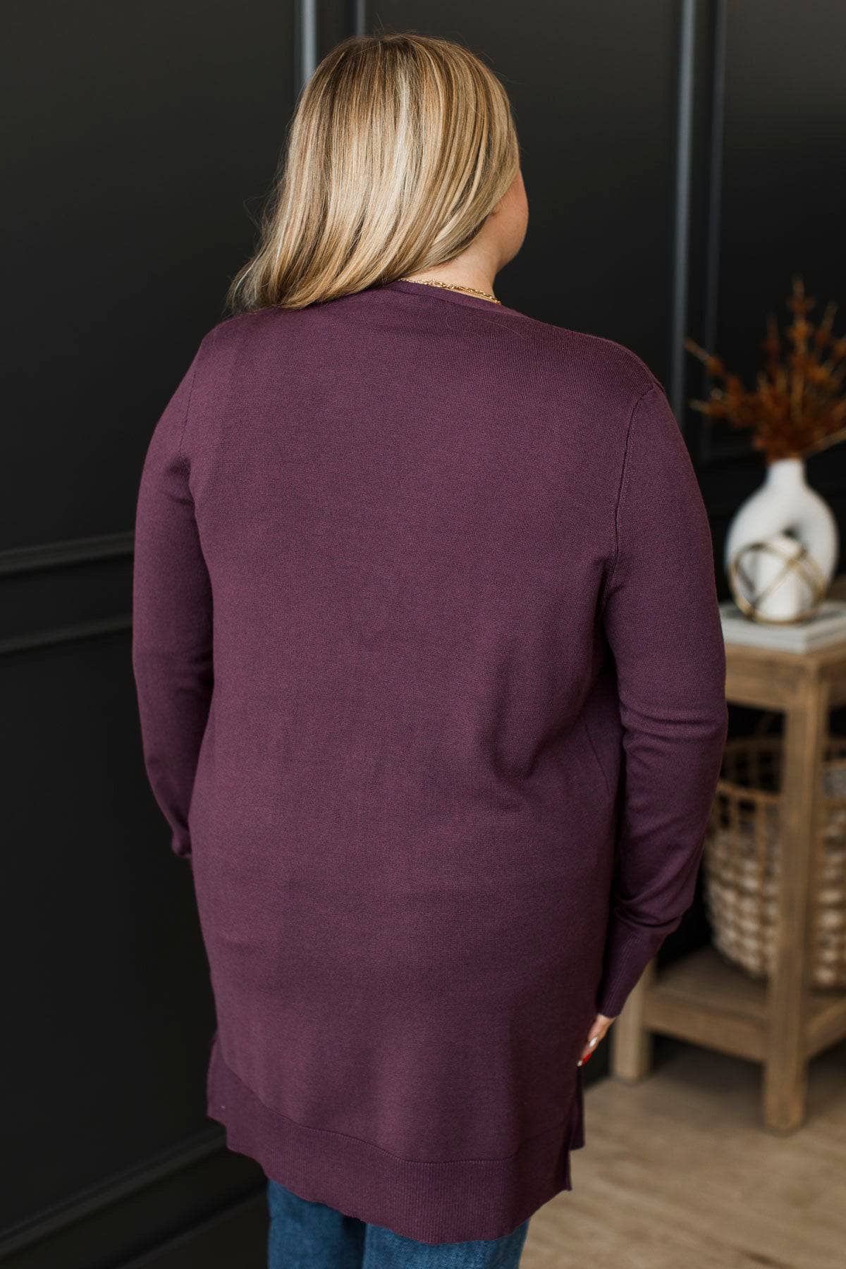 Always Impressive Knit Cardigan- Dusty Plum - Image 7