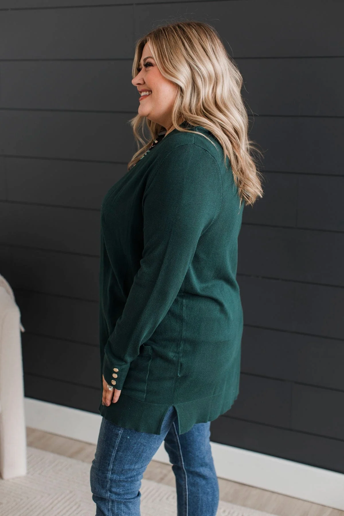 Always Impressive Knit Cardigan- Hunter Green - Image 6