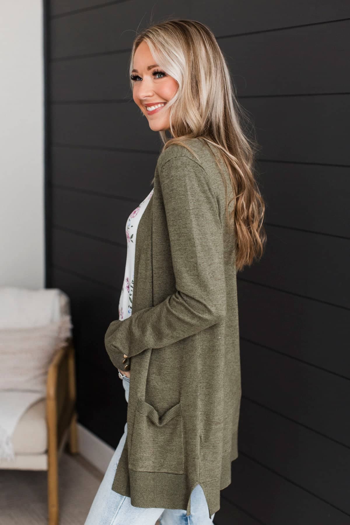 Always Impressive Knit Cardigan- Olive - Image 2