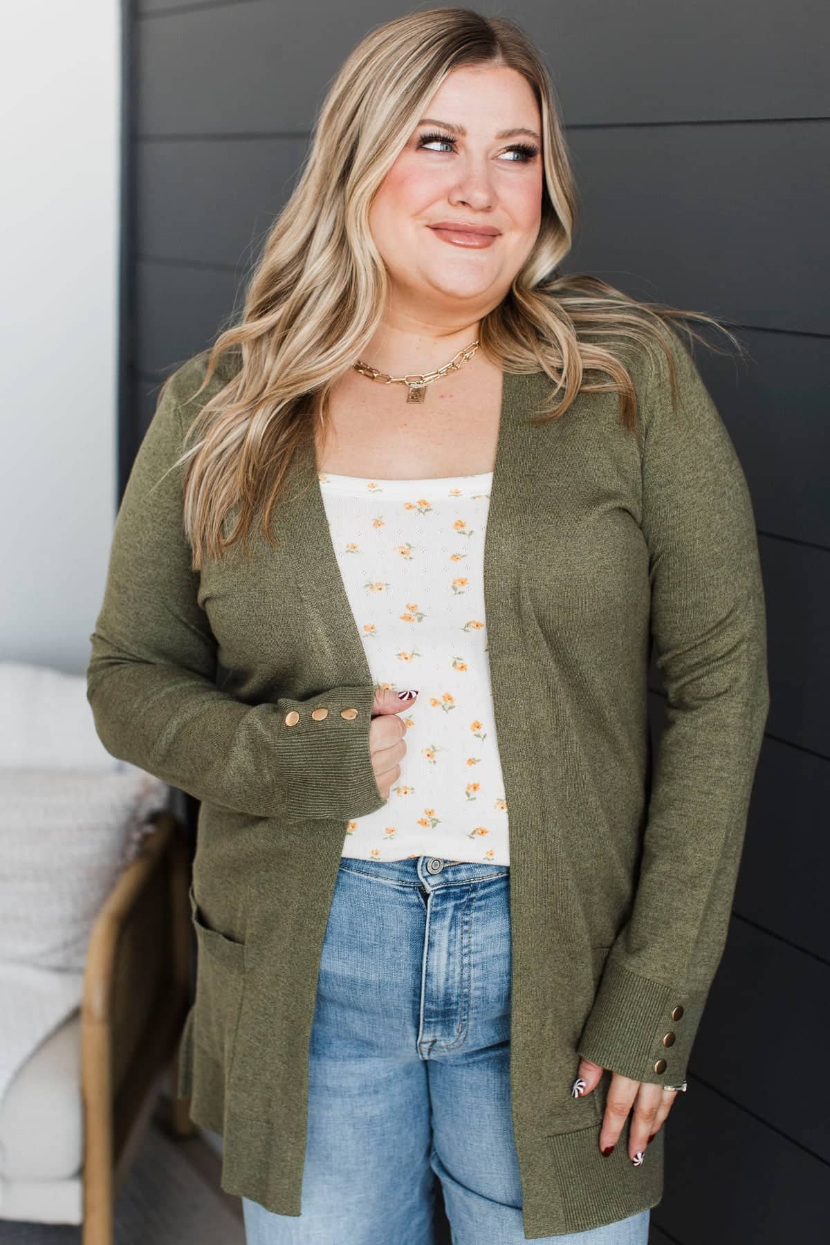 Always Impressive Knit Cardigan- Olive - Image 6