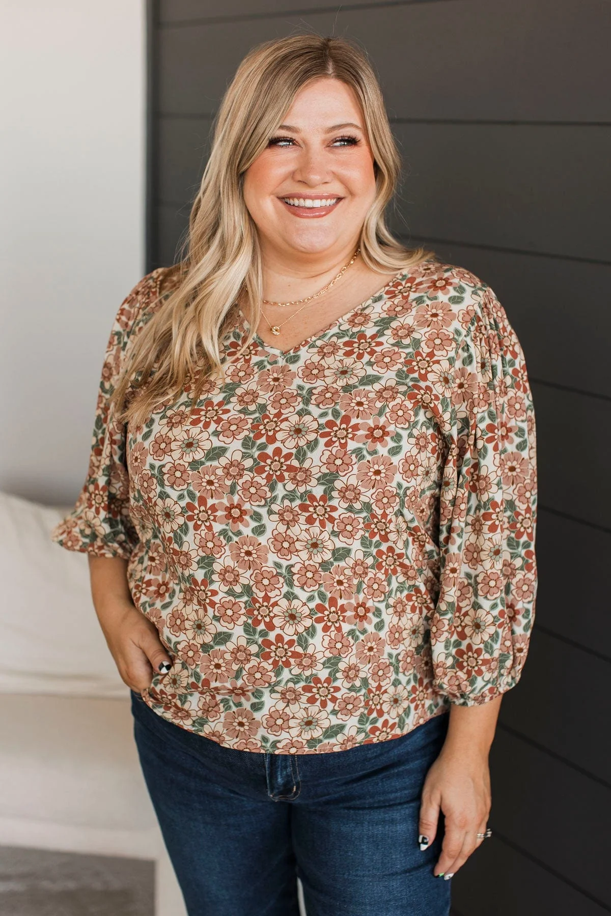 Always In My Mind Floral Blouse- Cream - Image 2