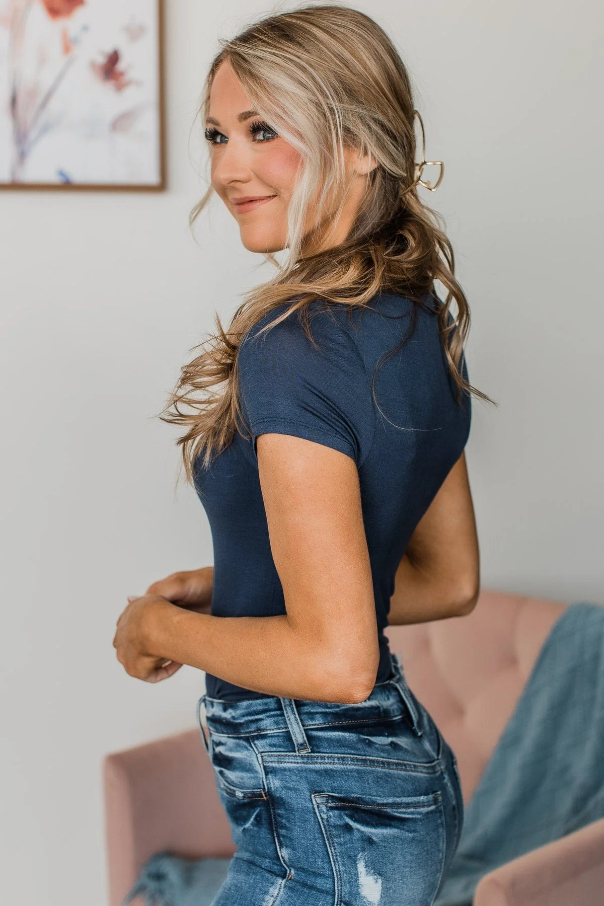 Always In Your Heart Bodysuit- Navy - Image 5