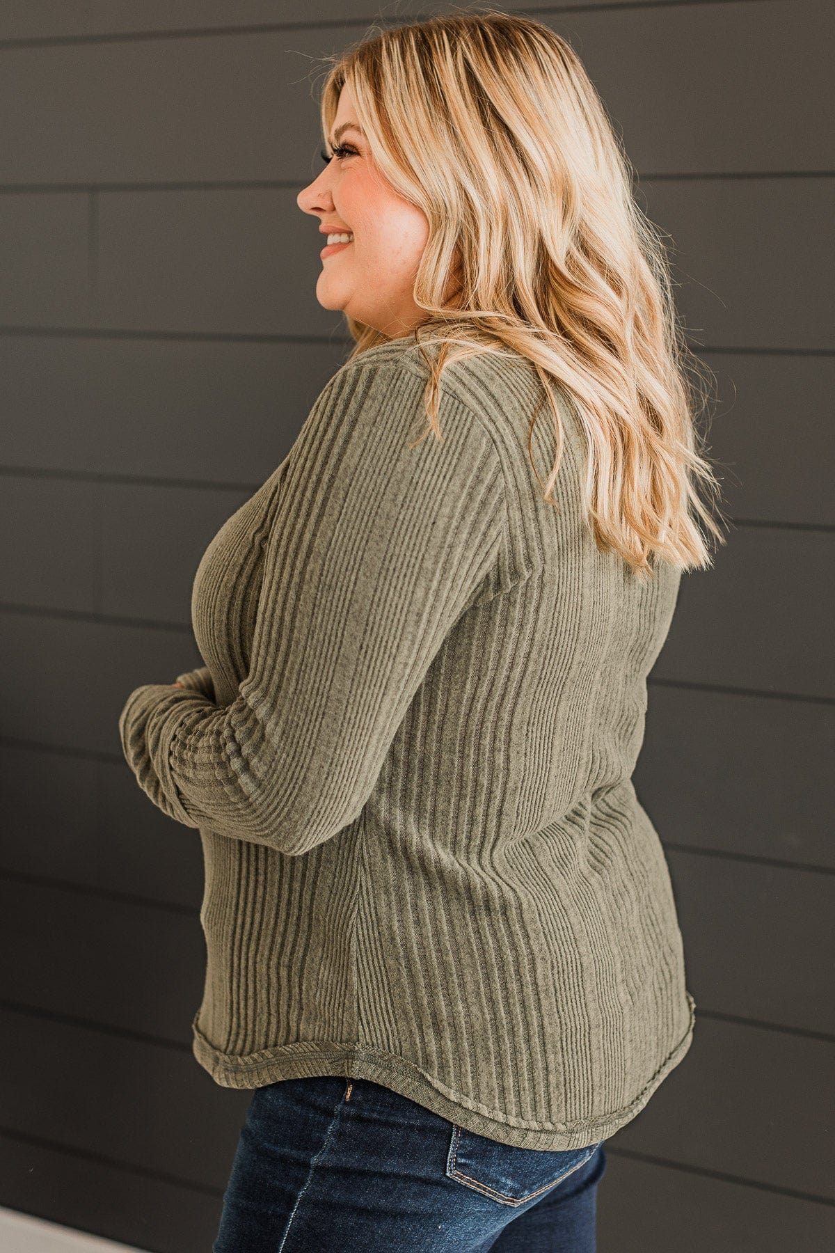 Always Lovable Knit Top- Dark Sage - Image 5