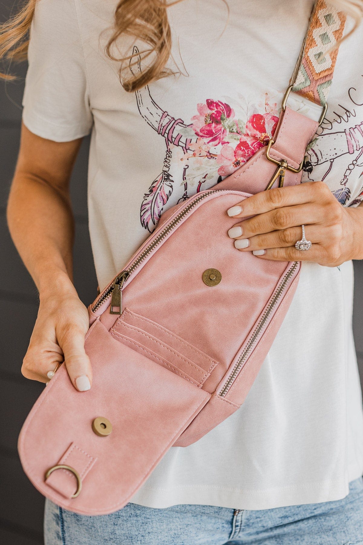 Always On The Go Sling Bag- Blush - Image 3