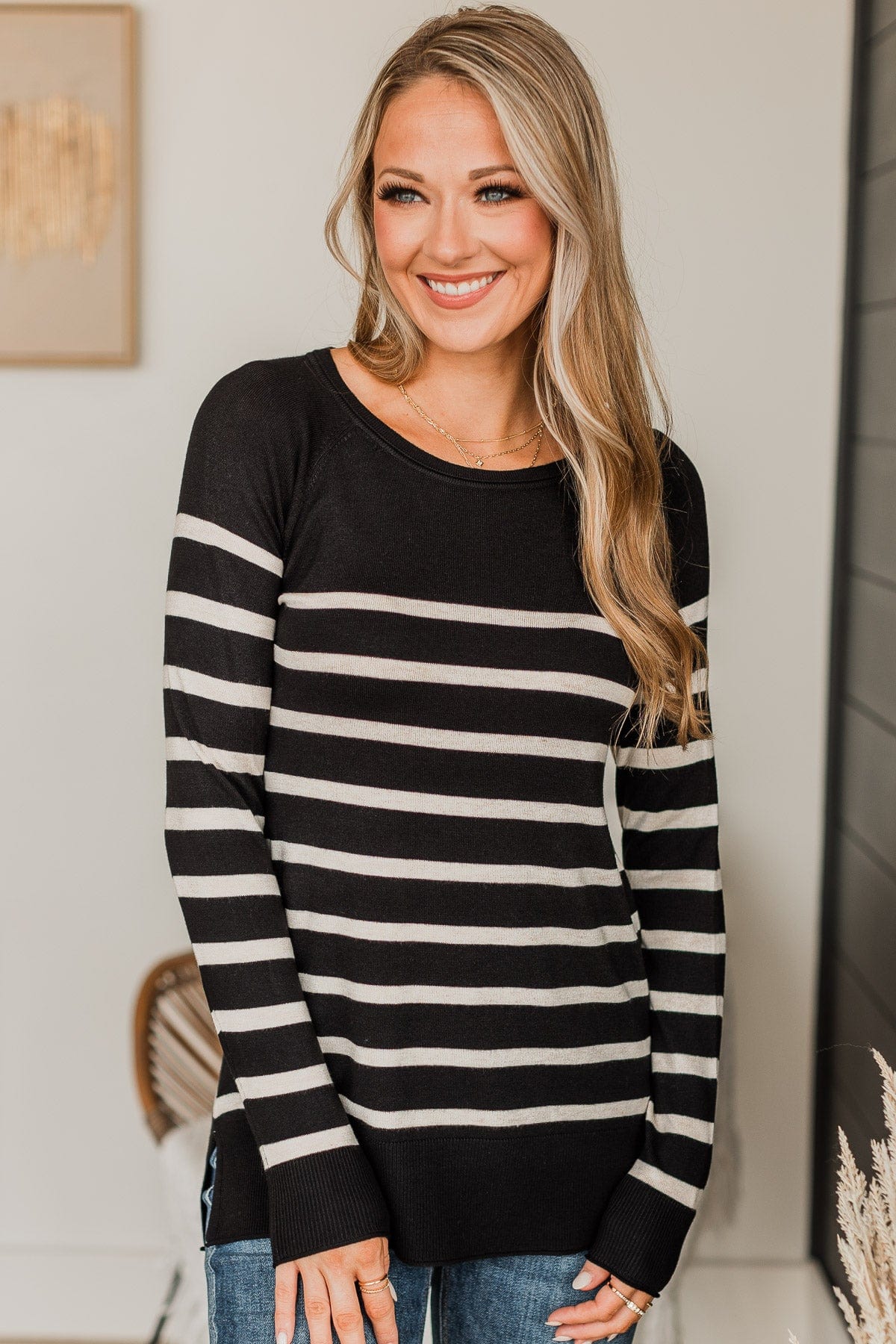 Always On Time Knit Sweater- Black - Image 3