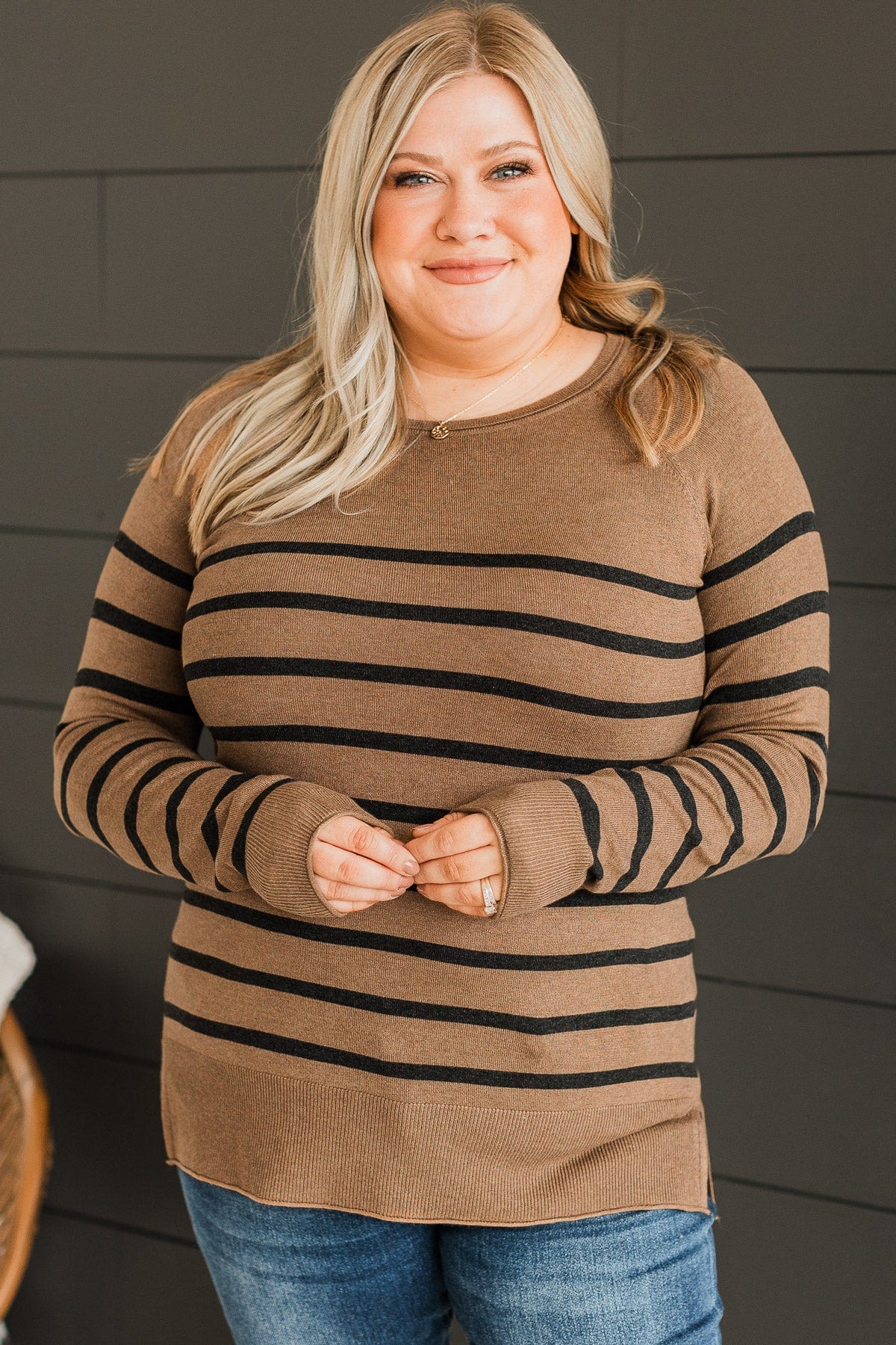 Always On Time Knit Sweater- Brown - Image 2