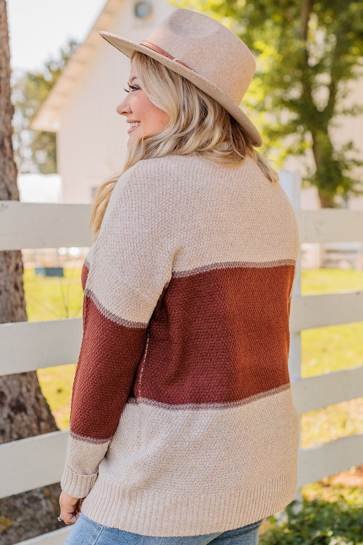 Always There For You Knit Sweater- Copper & Oatmeal - Image 9