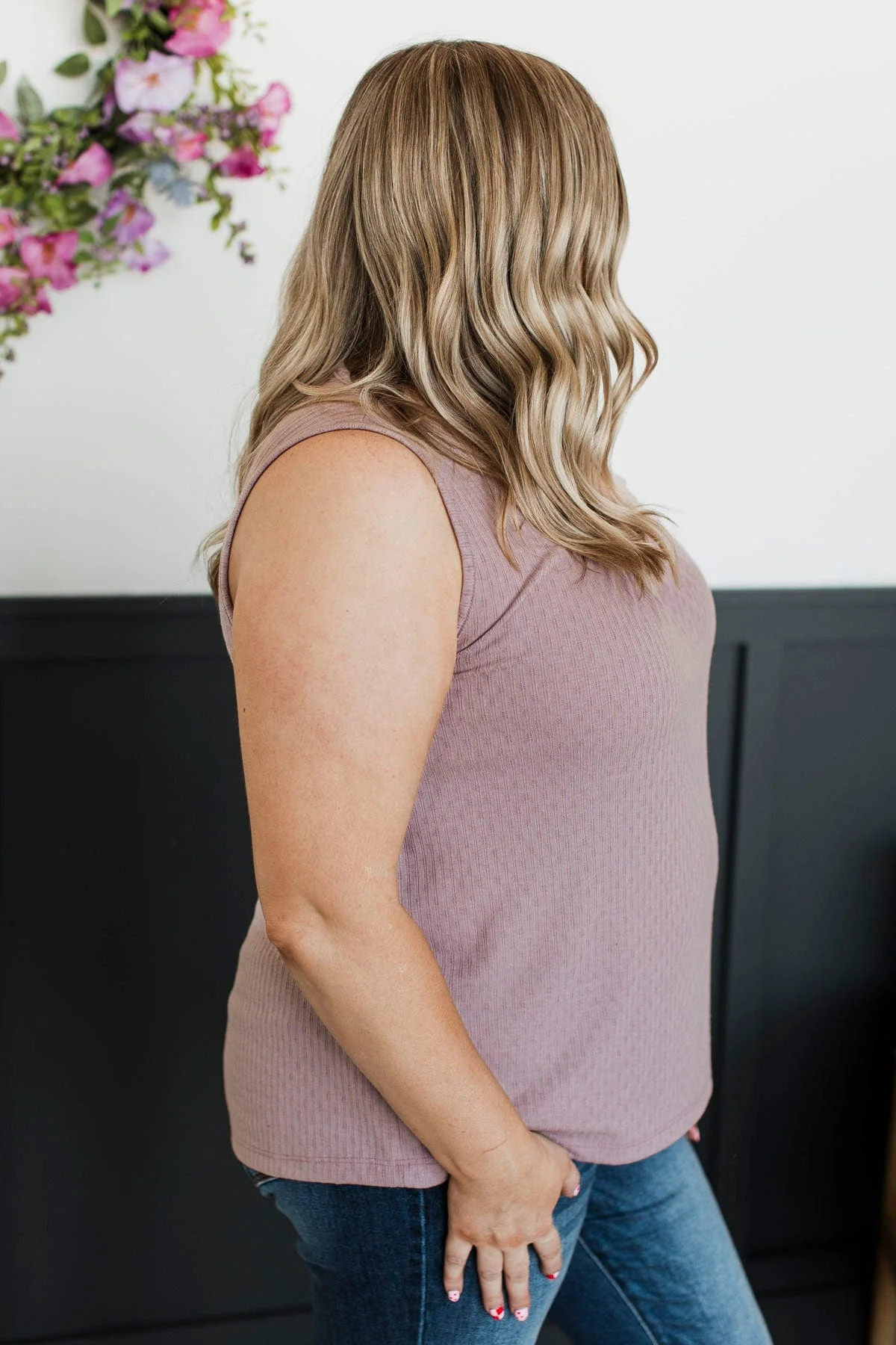Always Thriving Pointelle Tank Top- Dusty Mauve - Image 7