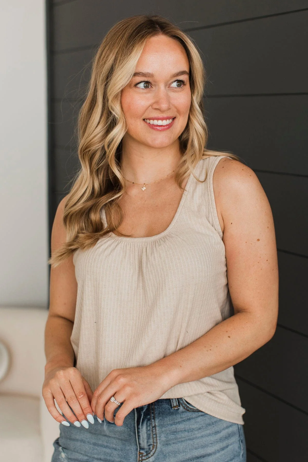 Always Thriving Pointelle Tank Top- Oatmeal - Image 2