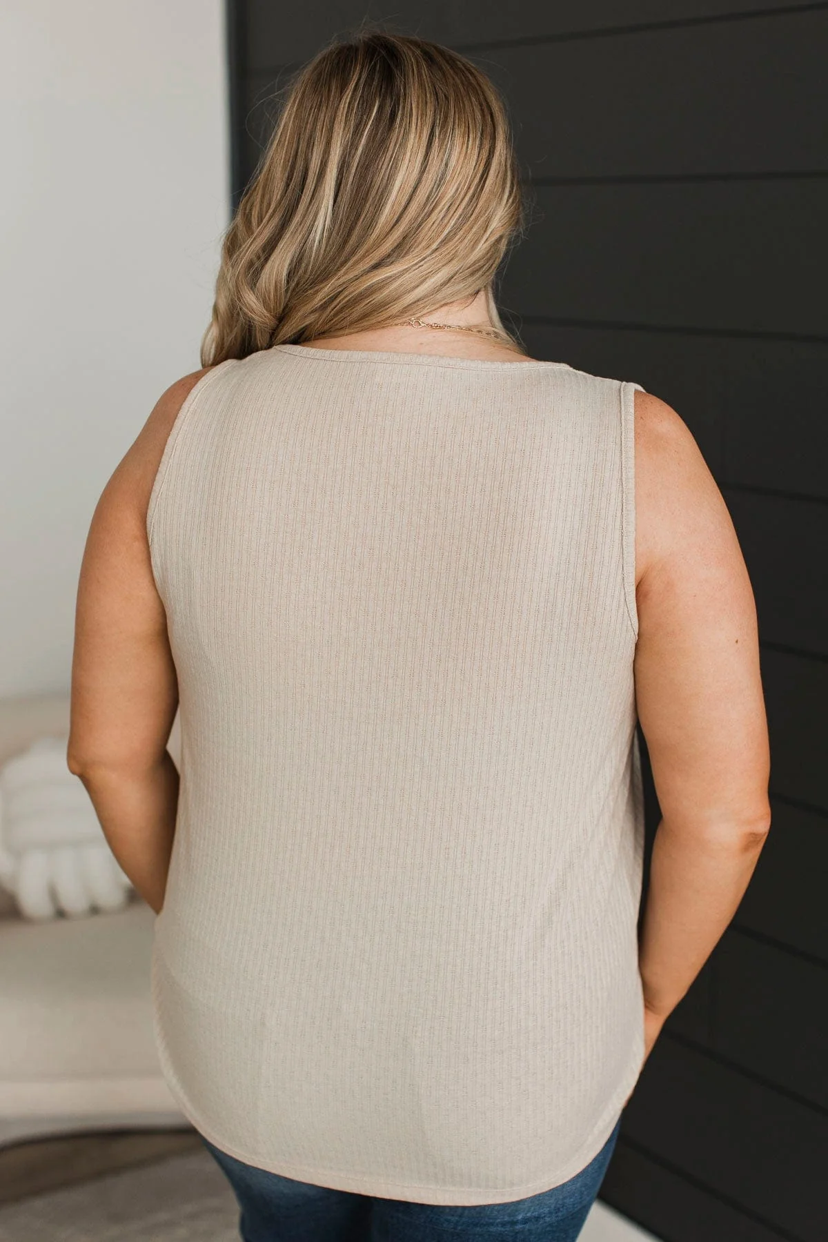 Always Thriving Pointelle Tank Top- Oatmeal - Image 7