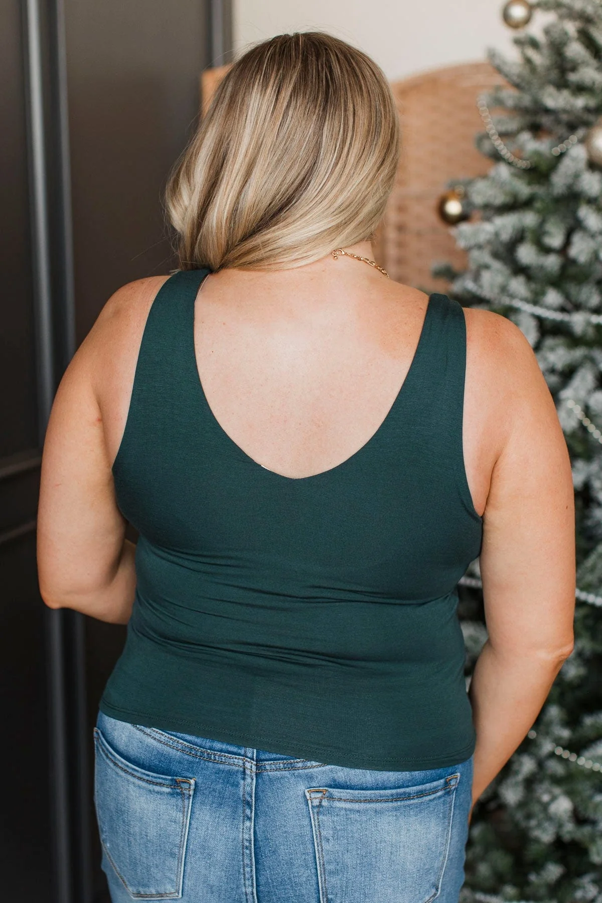 Always Together V-Neck Tank Top- Teal Green - Image 8