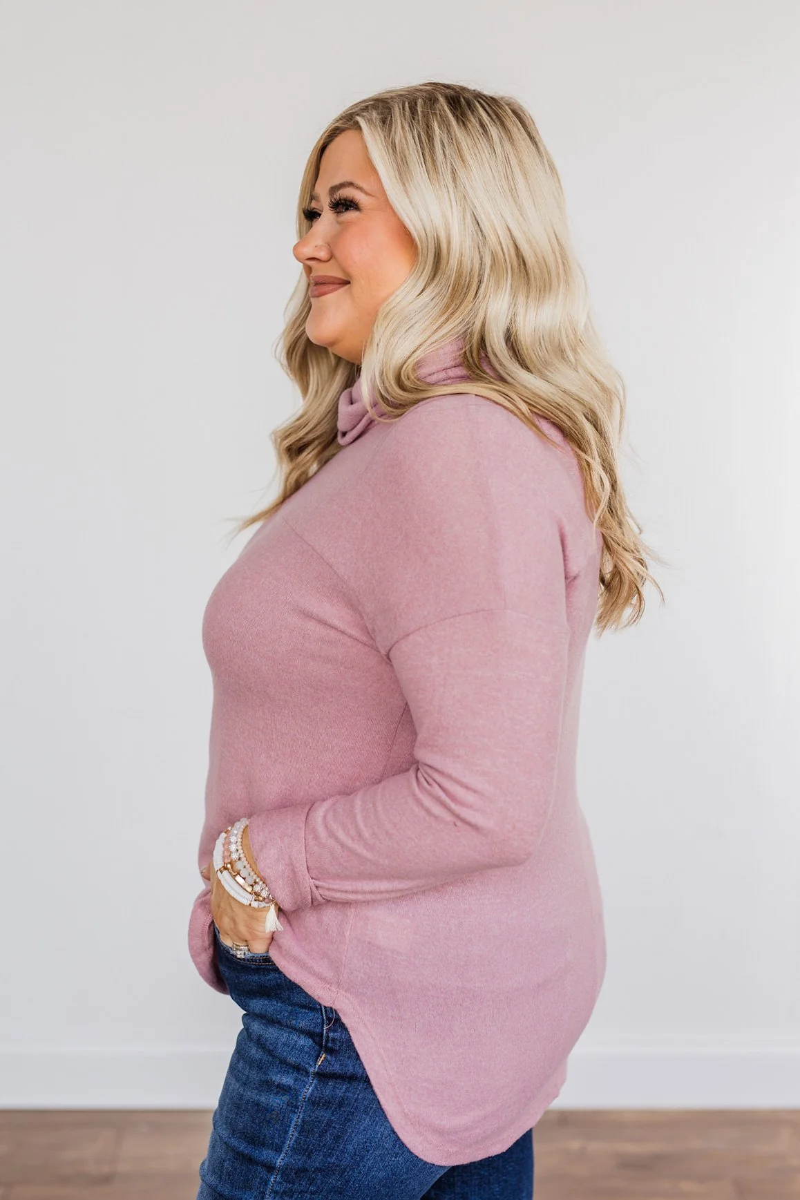 Always Winning Long Sleeve Cowl Neck Top- Orchid - Image 6