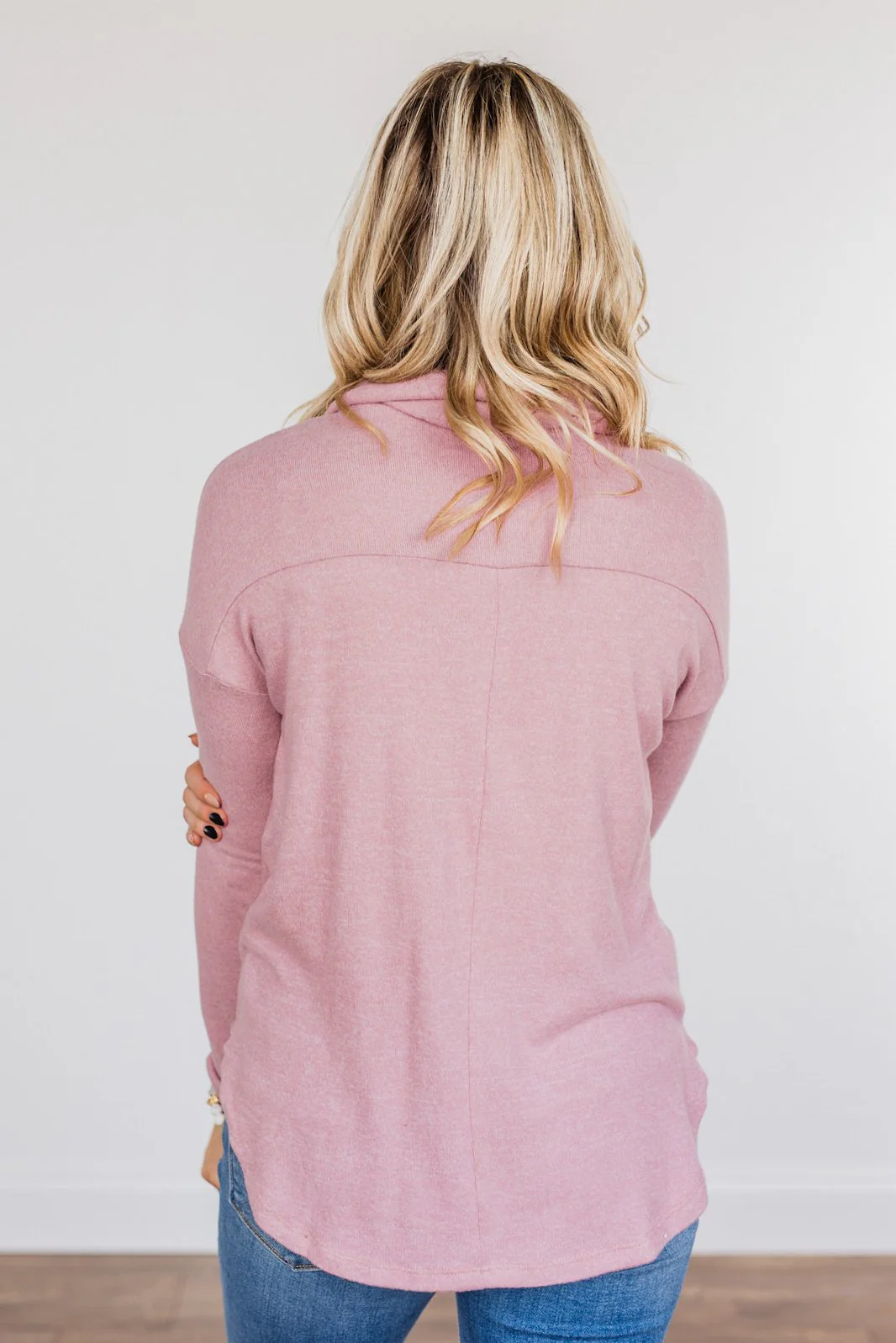 Always Winning Long Sleeve Cowl Neck Top- Orchid - Image 8