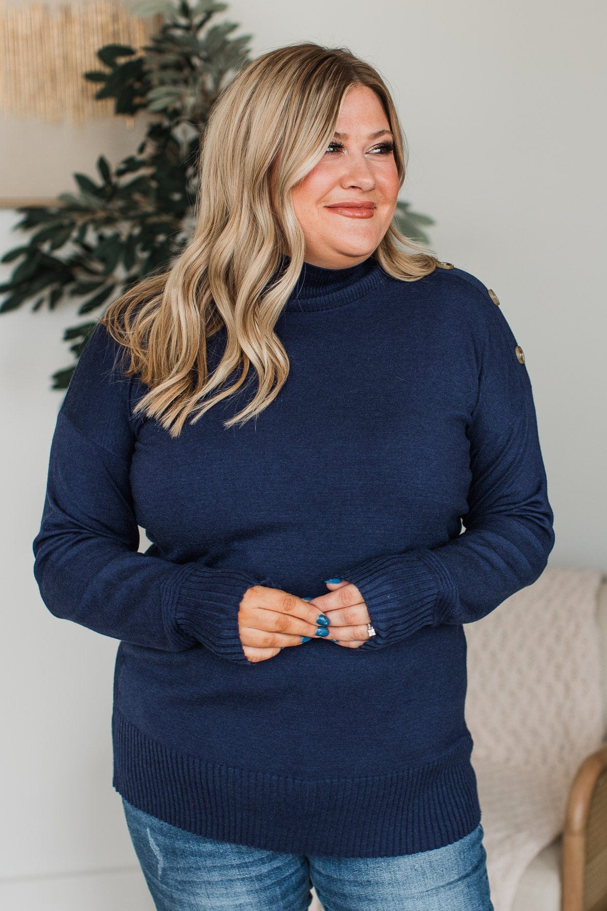 Always Your Girl Knit Sweater- Navy