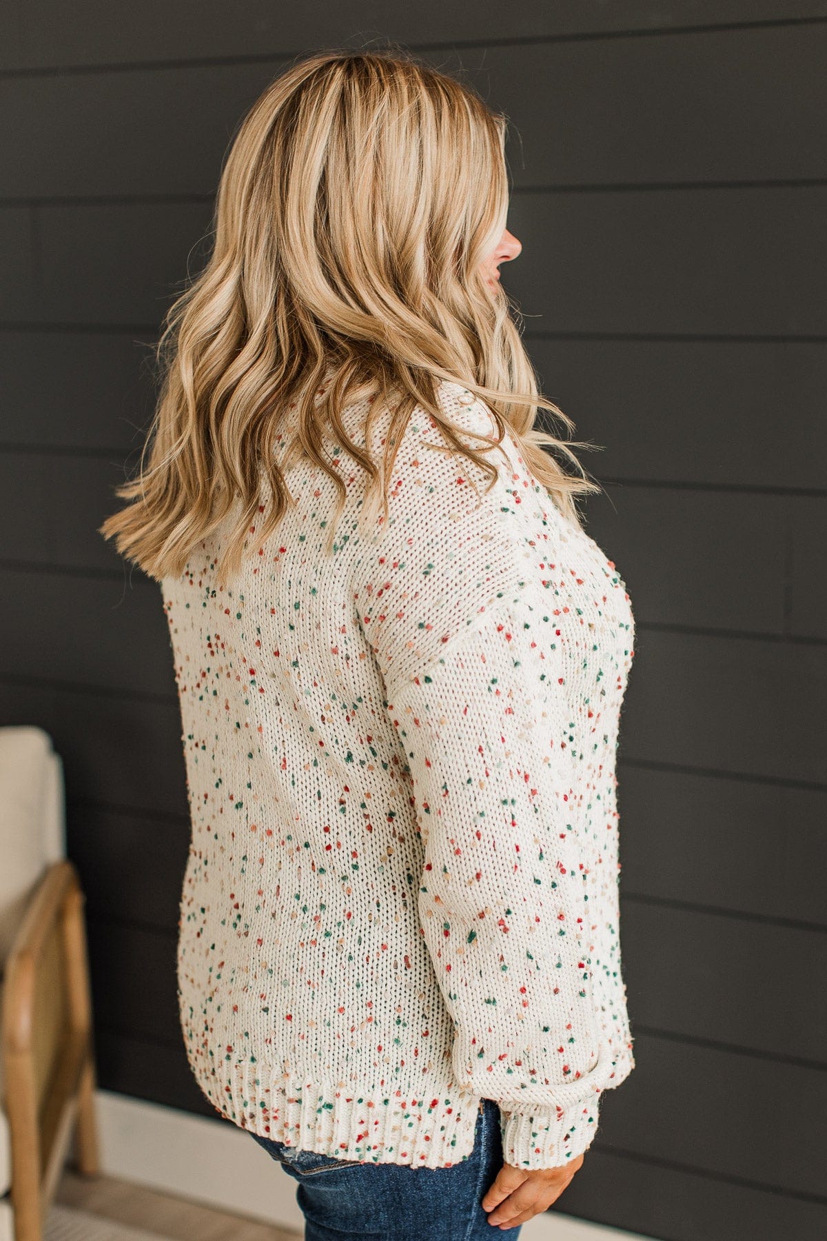Always Yours Confetti Knit Sweater- Cream - Image 4