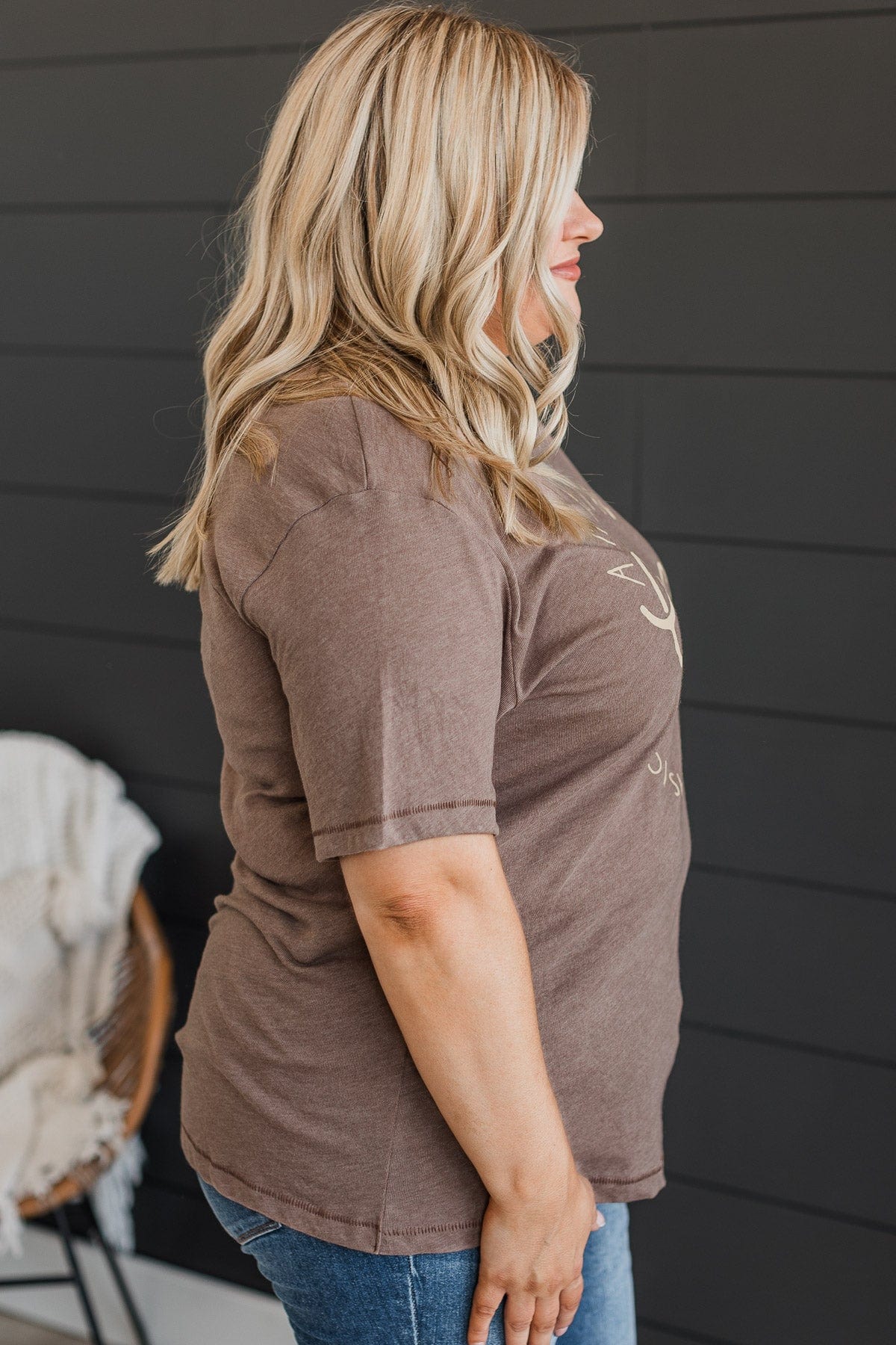 "Amazing Grace" Graphic Tee- Taupe - Image 5