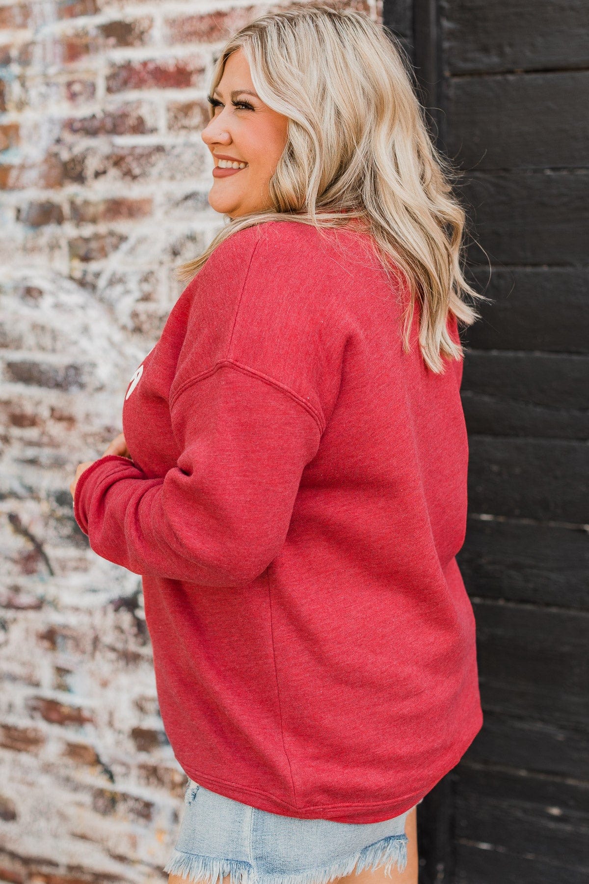 "America" Crew Neck Pullover- Red - Image 5
