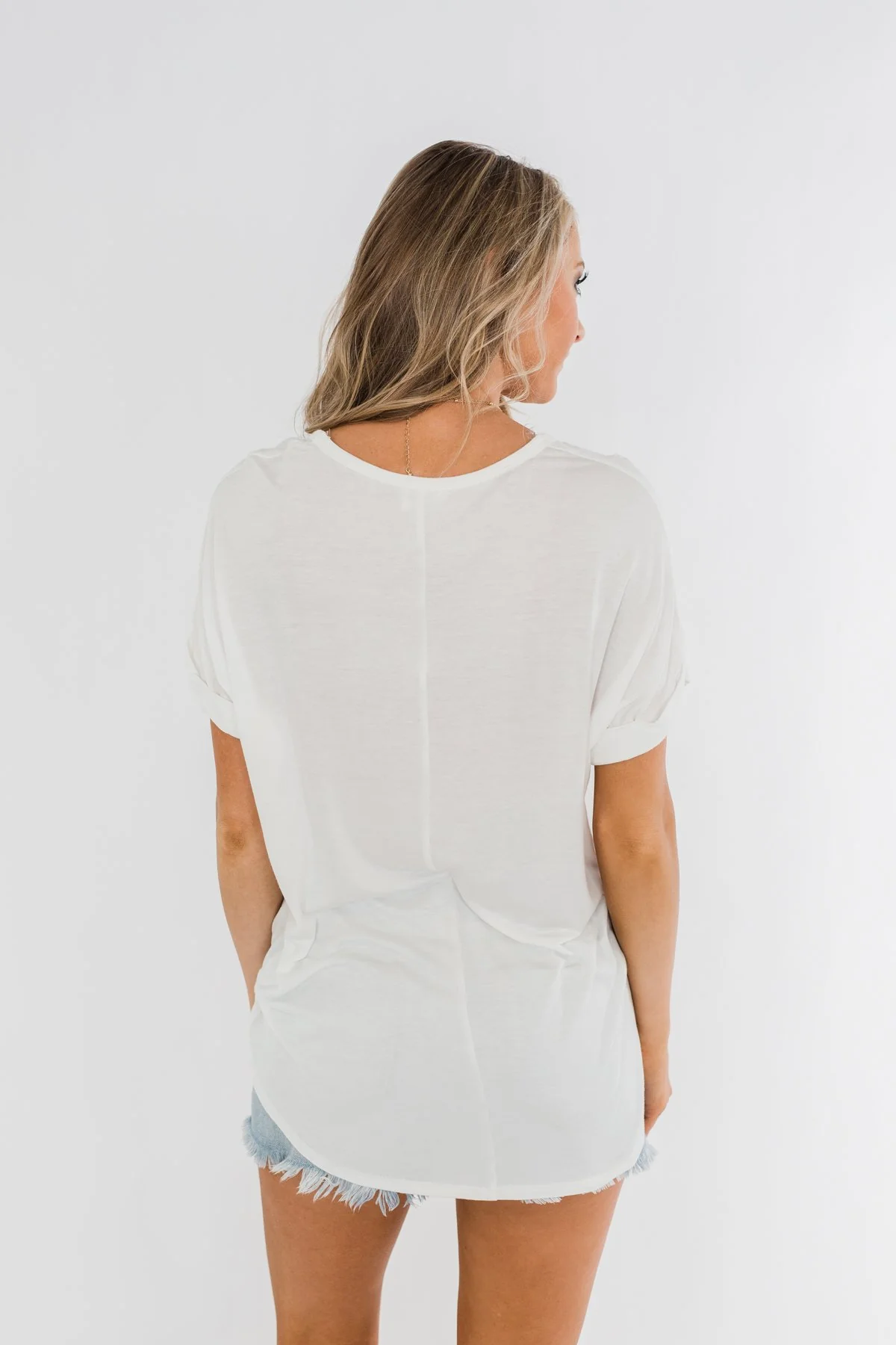 American Flag Lip Graphic Top- Ivory - Image 11