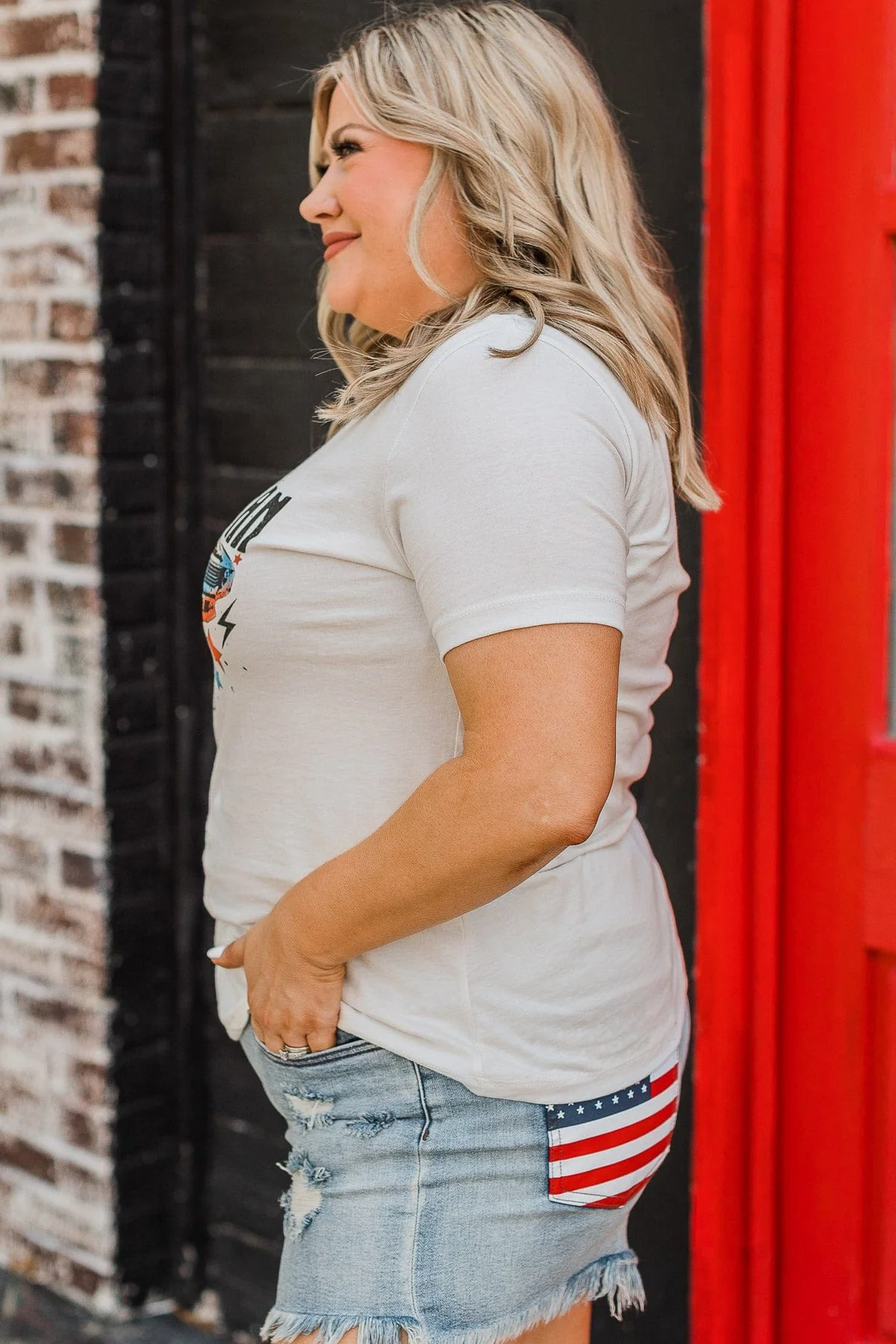 "American Honey" Graphic Tee- Ivory - Image 2