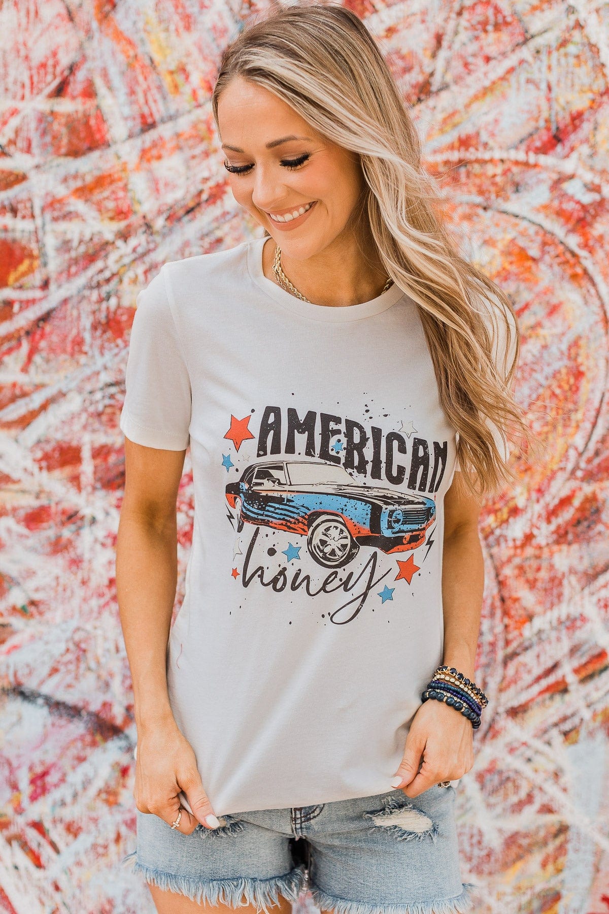 "American Honey" Graphic Tee- Ivory - Image 3